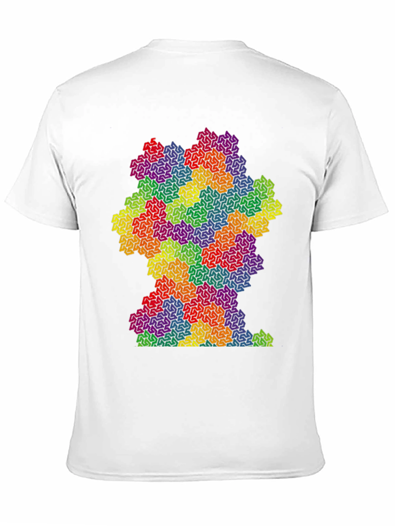 Black Colorful Fractal Pattern Graphic T-Shirt view 11