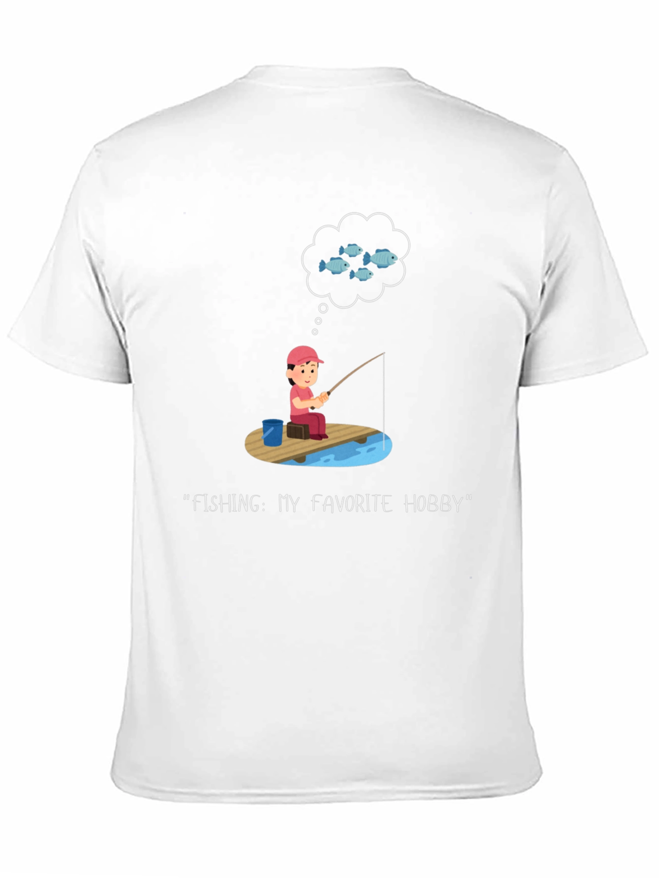 Black Fishing Hobby T-Shirt - Fisherman Cartoon Graphic Tee view 11