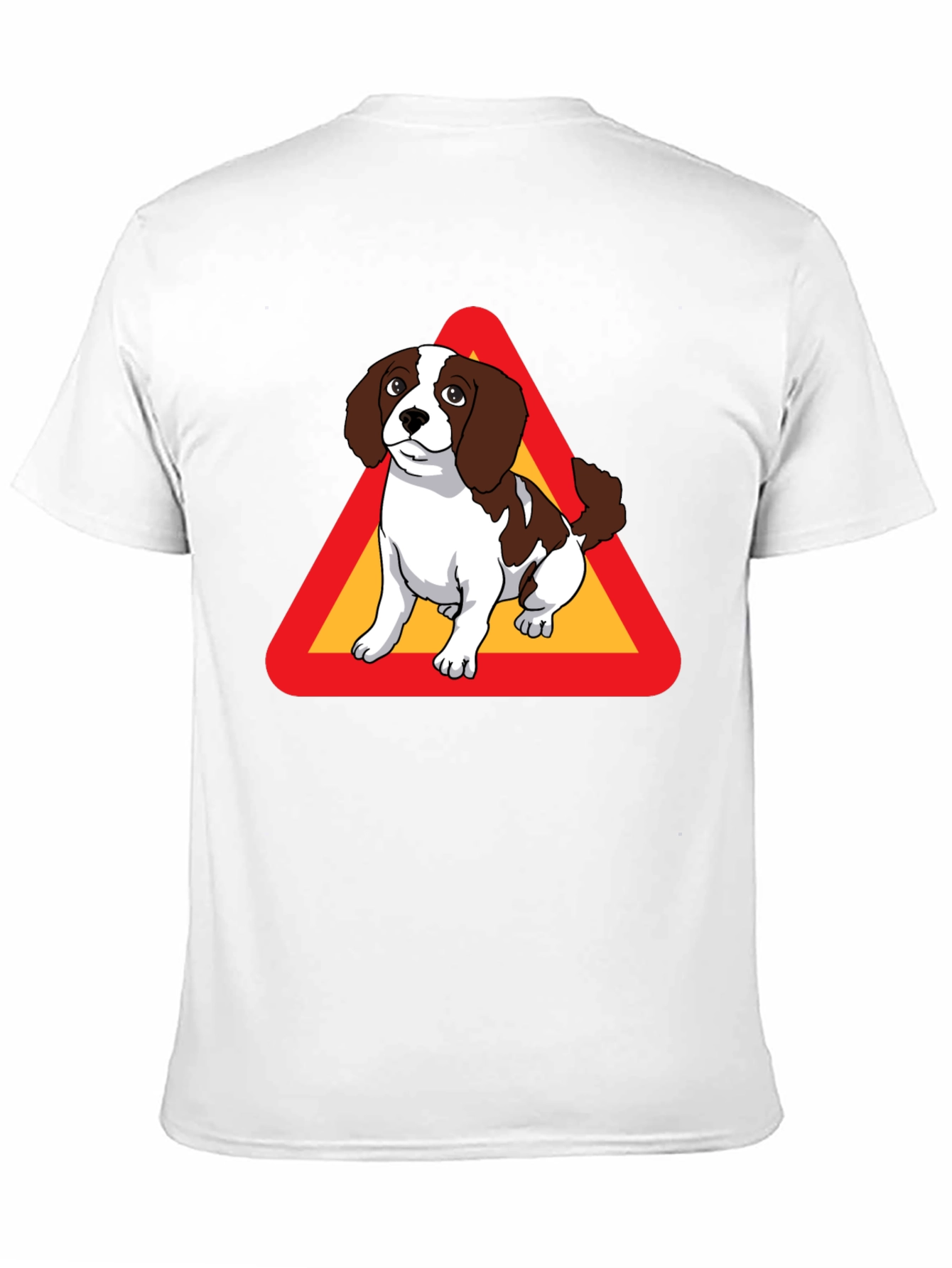 Black Dog Warning Sign Graphic Tee - Black Cotton T-Shirt view 11
