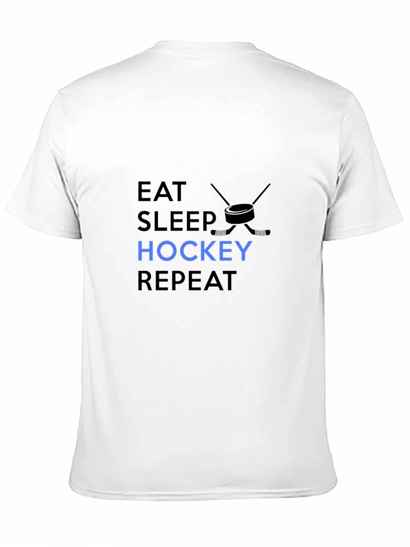 Black Eat Sleep Hockey Repeat - Men's Black T-Shirt view 11