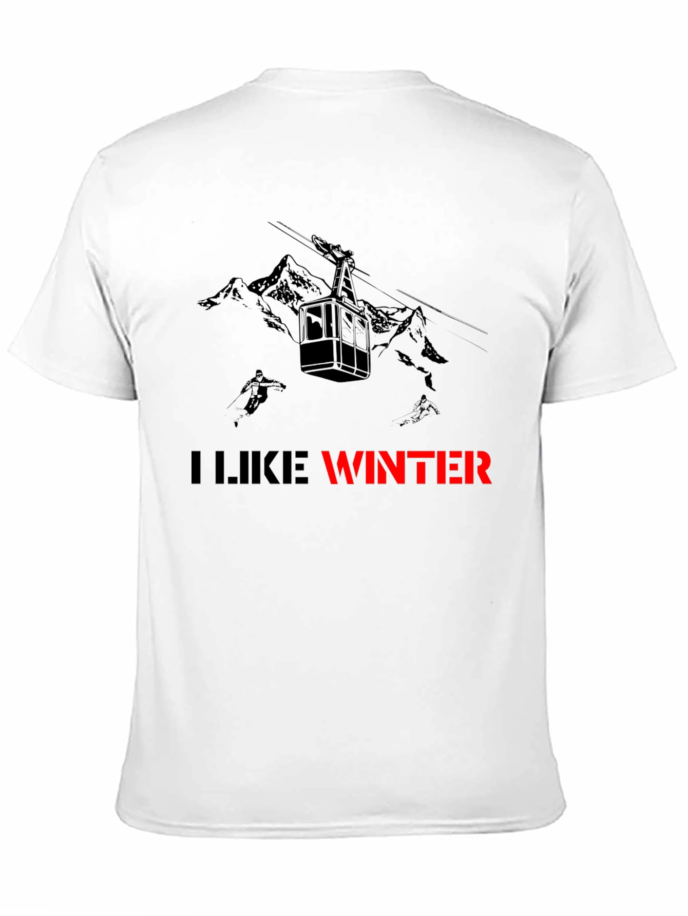 Black I Like Winter Graphic Tee - Black view 11