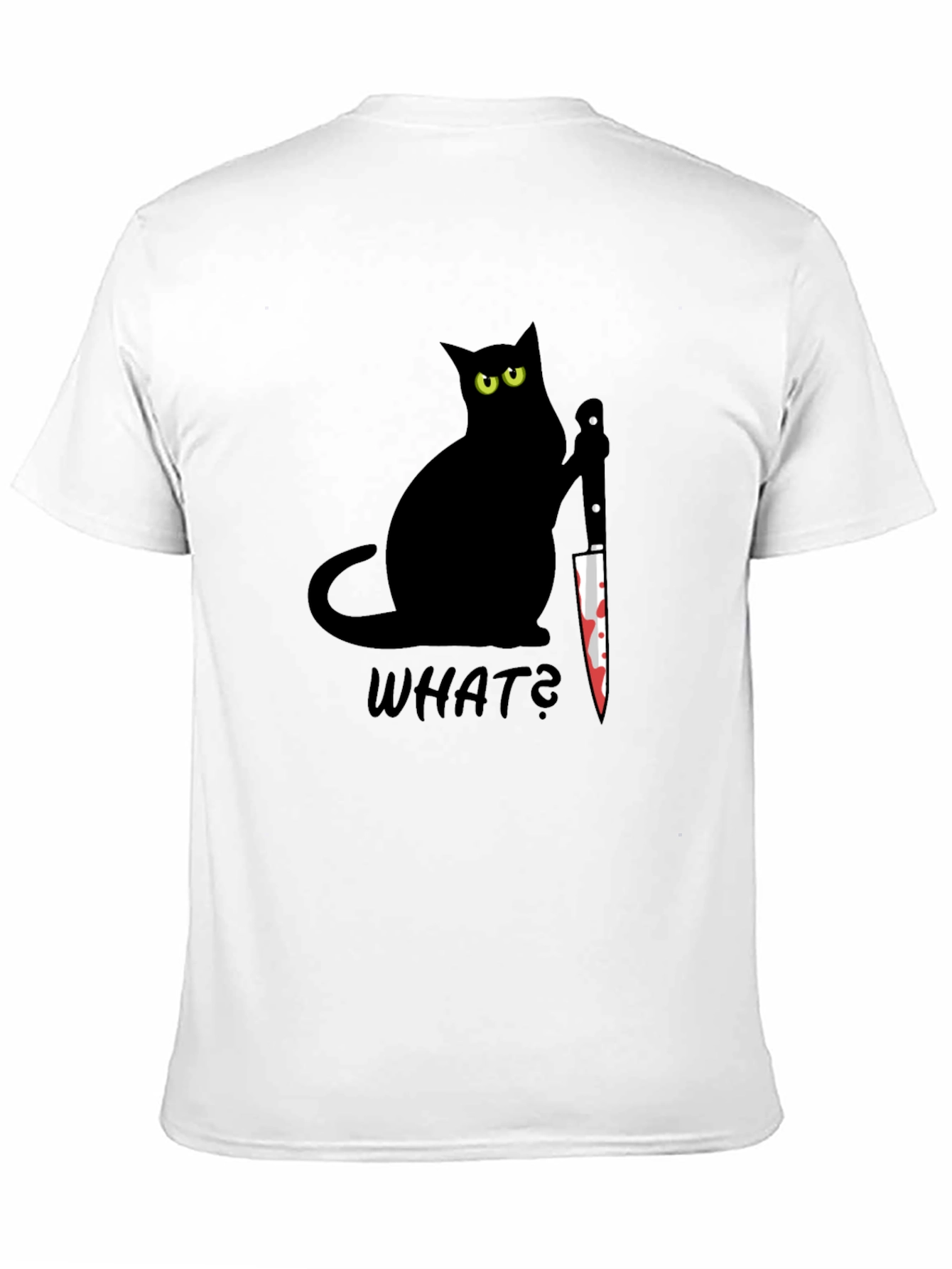 Black Black Cat What? Bloody Knife Graphic Tee view 11