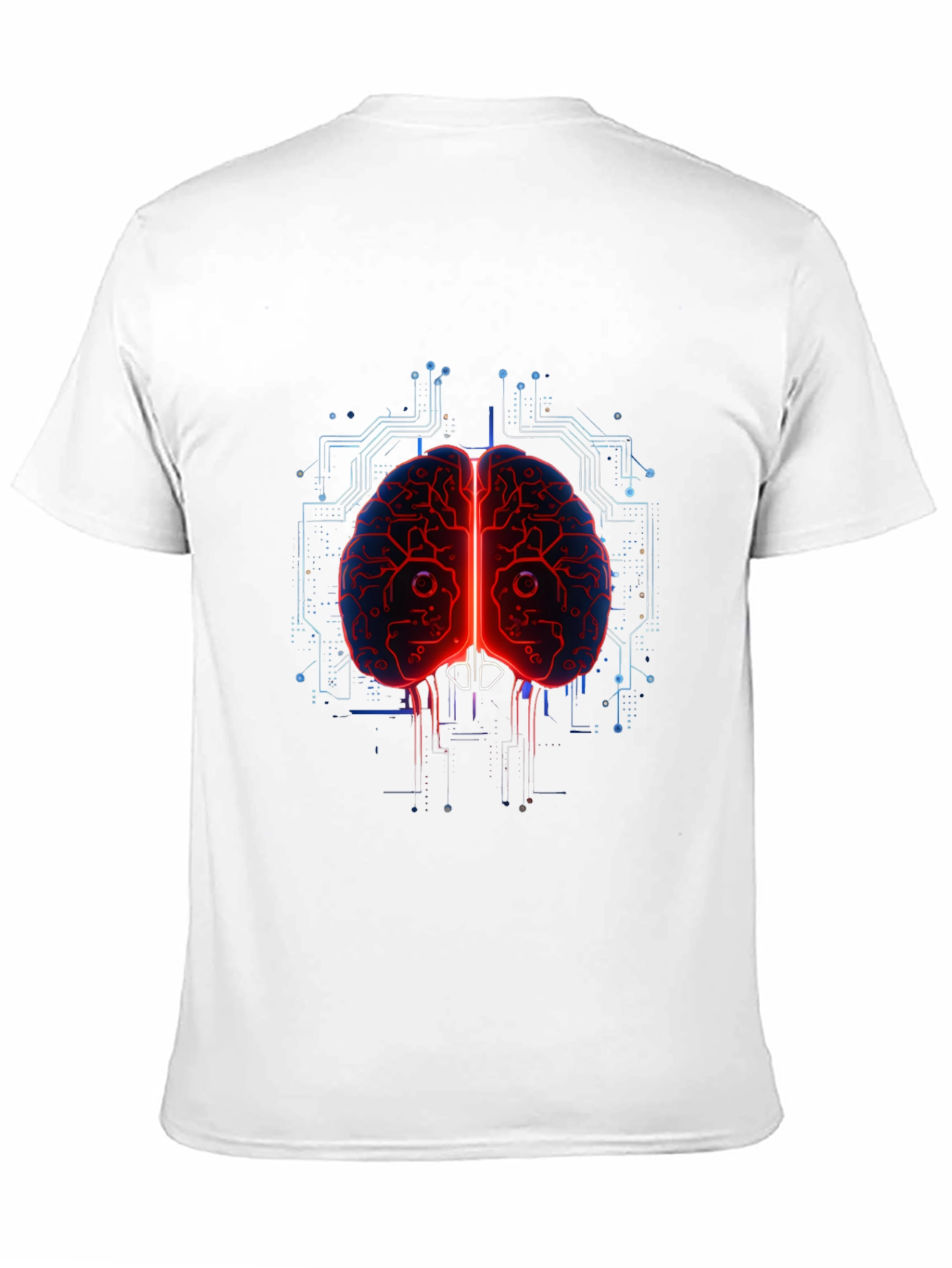 Black Tech Brain Graphic Tee - Black Cotton Blend view 11