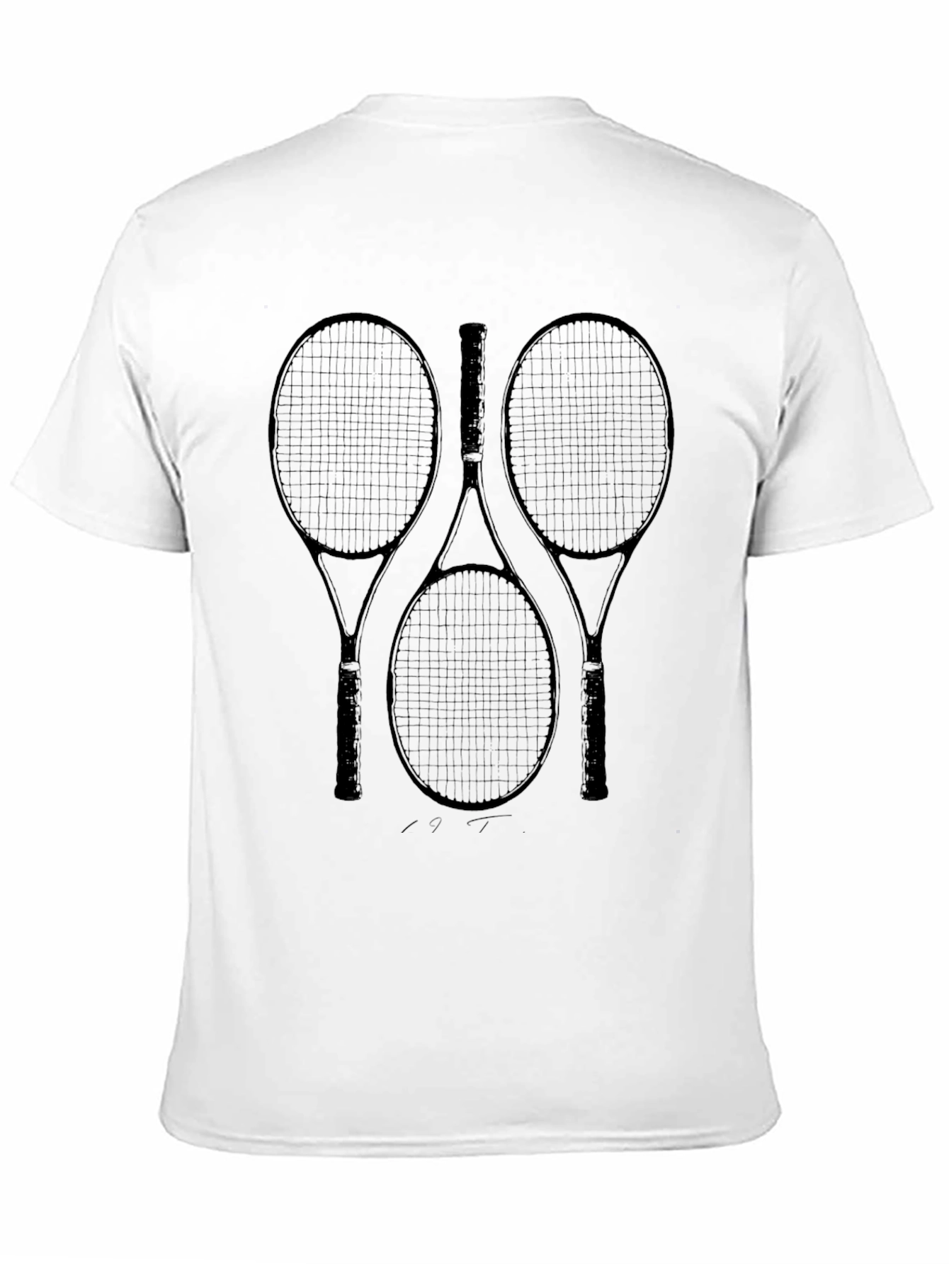 Black Tennis Rackets Graphic Tee - Stylish & Sporty view 11