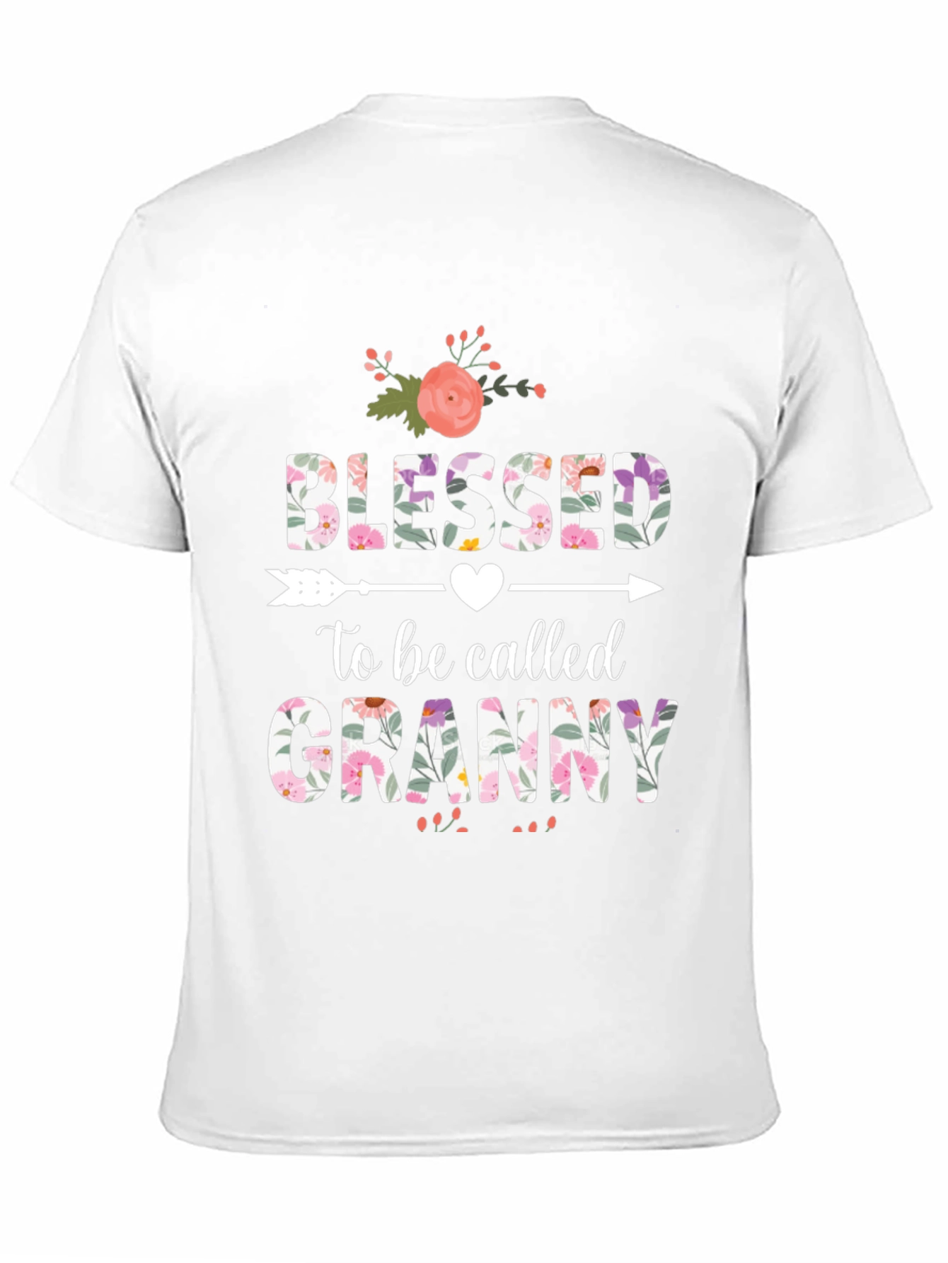 Black Blessed to be Called Granny T-Shirt Floral Design view 11