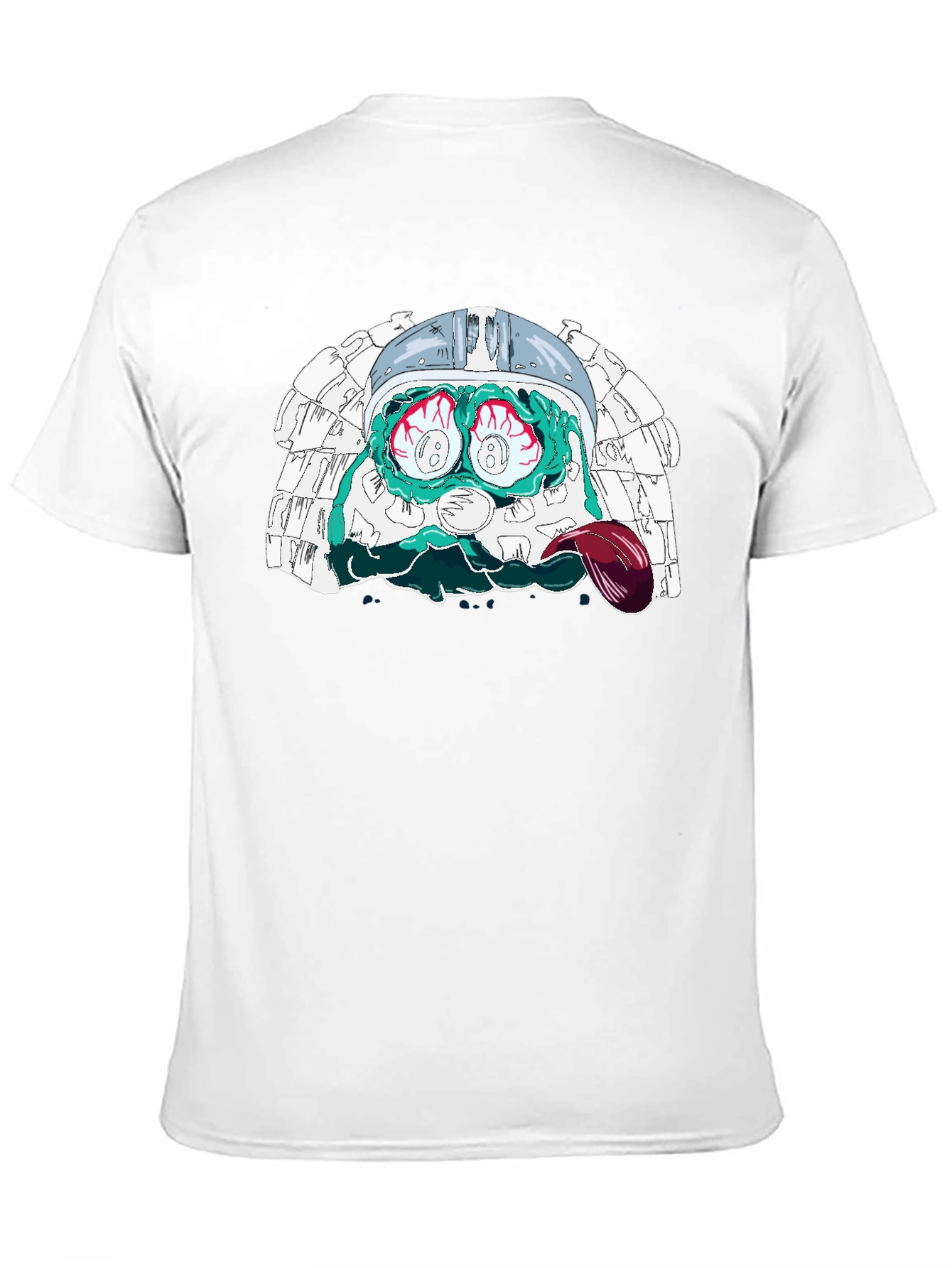 Black Eye-Popping Cartoon Graphic Black T-Shirt view 11