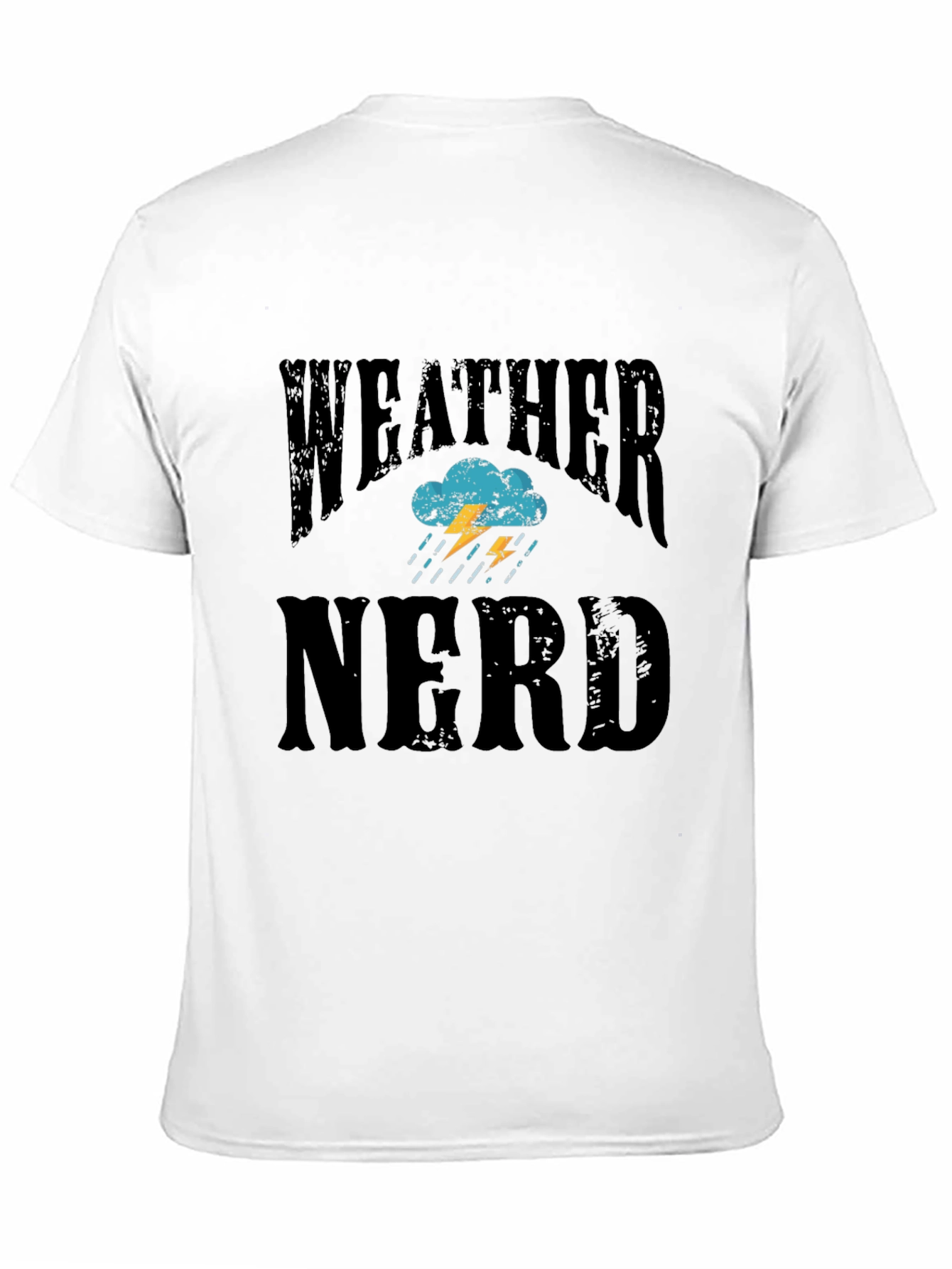 Black Weather Nerd T-Shirt - Black Cotton Tee view 11