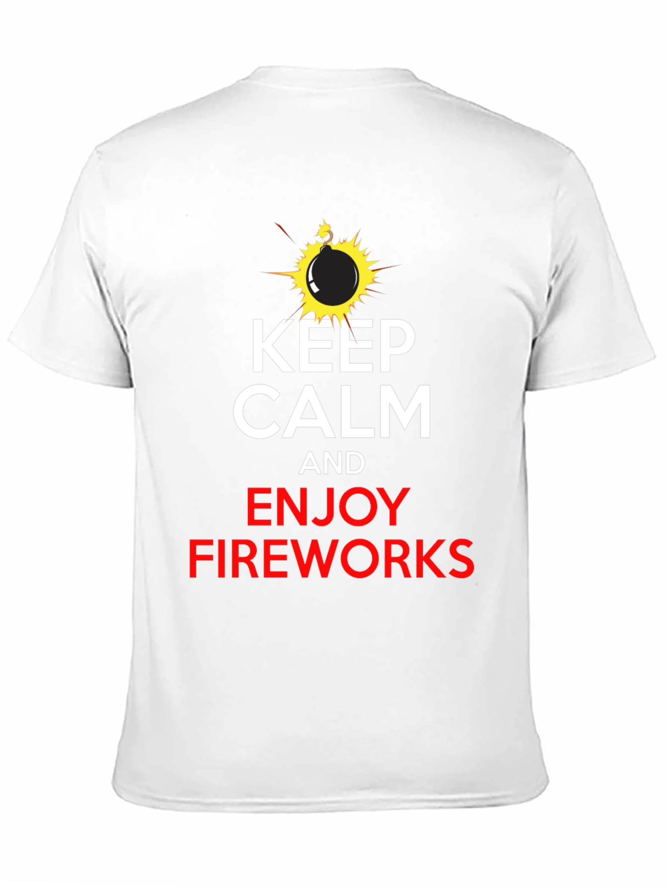 Black Keep Calm & Enjoy Fireworks Black T-Shirt view 11