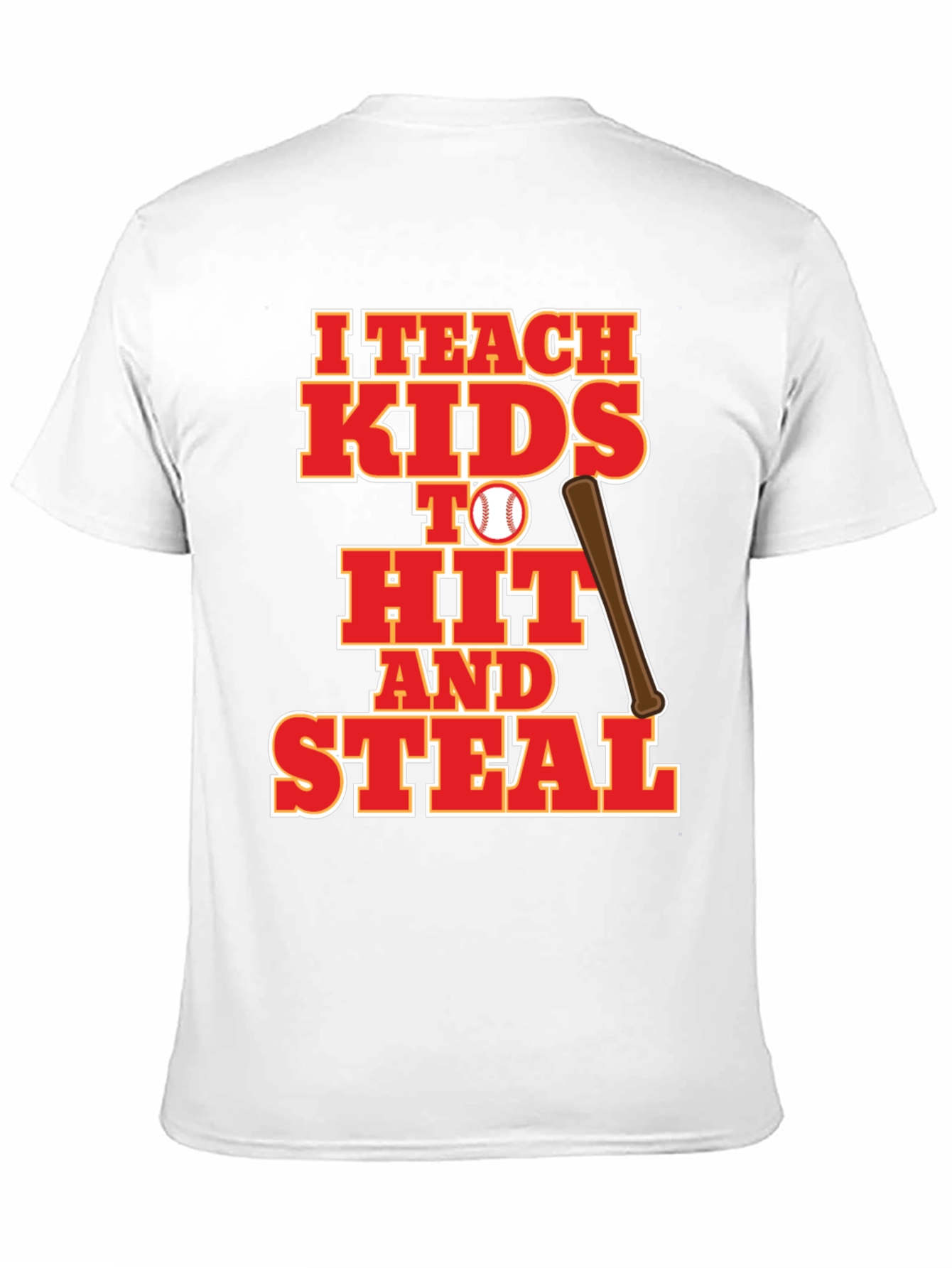 Black I Teach Kids to Hit and Steal Baseball T-Shirt view 11
