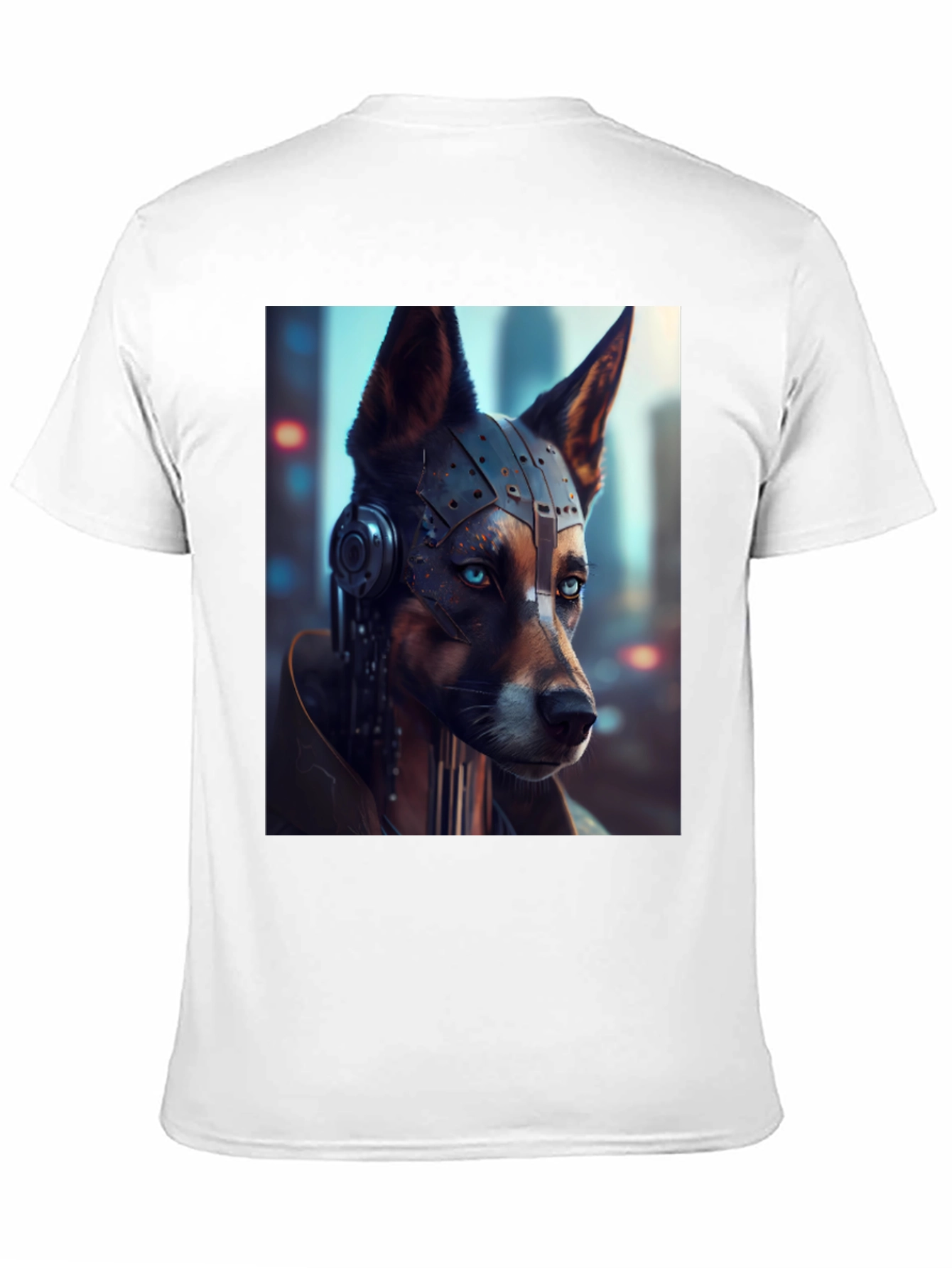 Black Cyberpunk Dog Graphic T-Shirt view 11