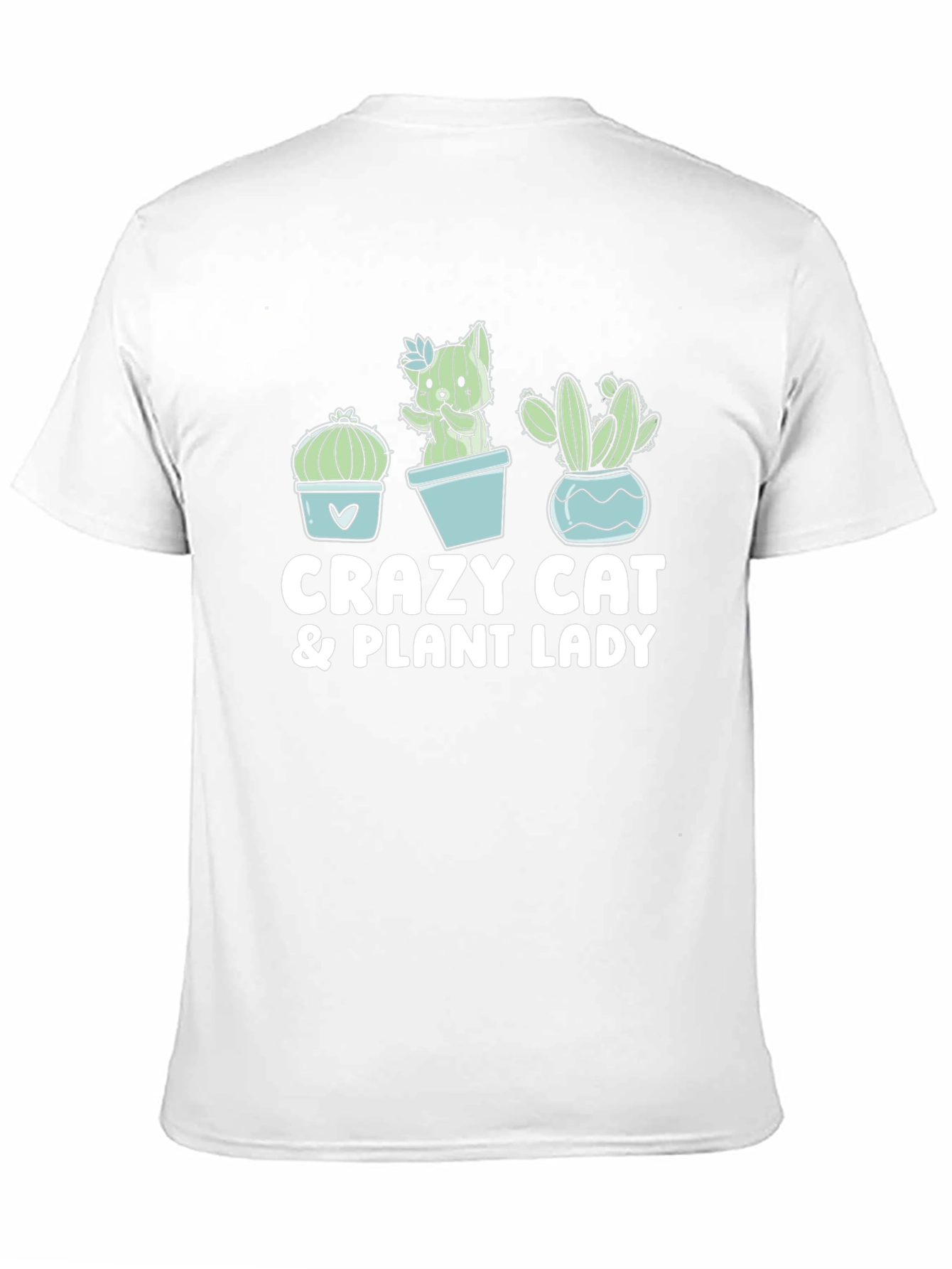 Black Crazy Cat & Plant Lady Black T-Shirt view 11