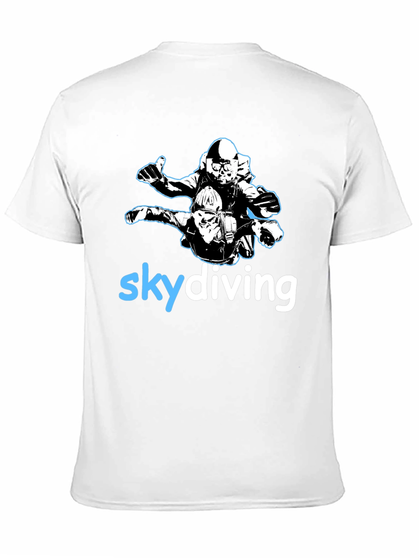 Black Skydiving T-Shirt: Tandem Jump Graphic Tee - Black view 11