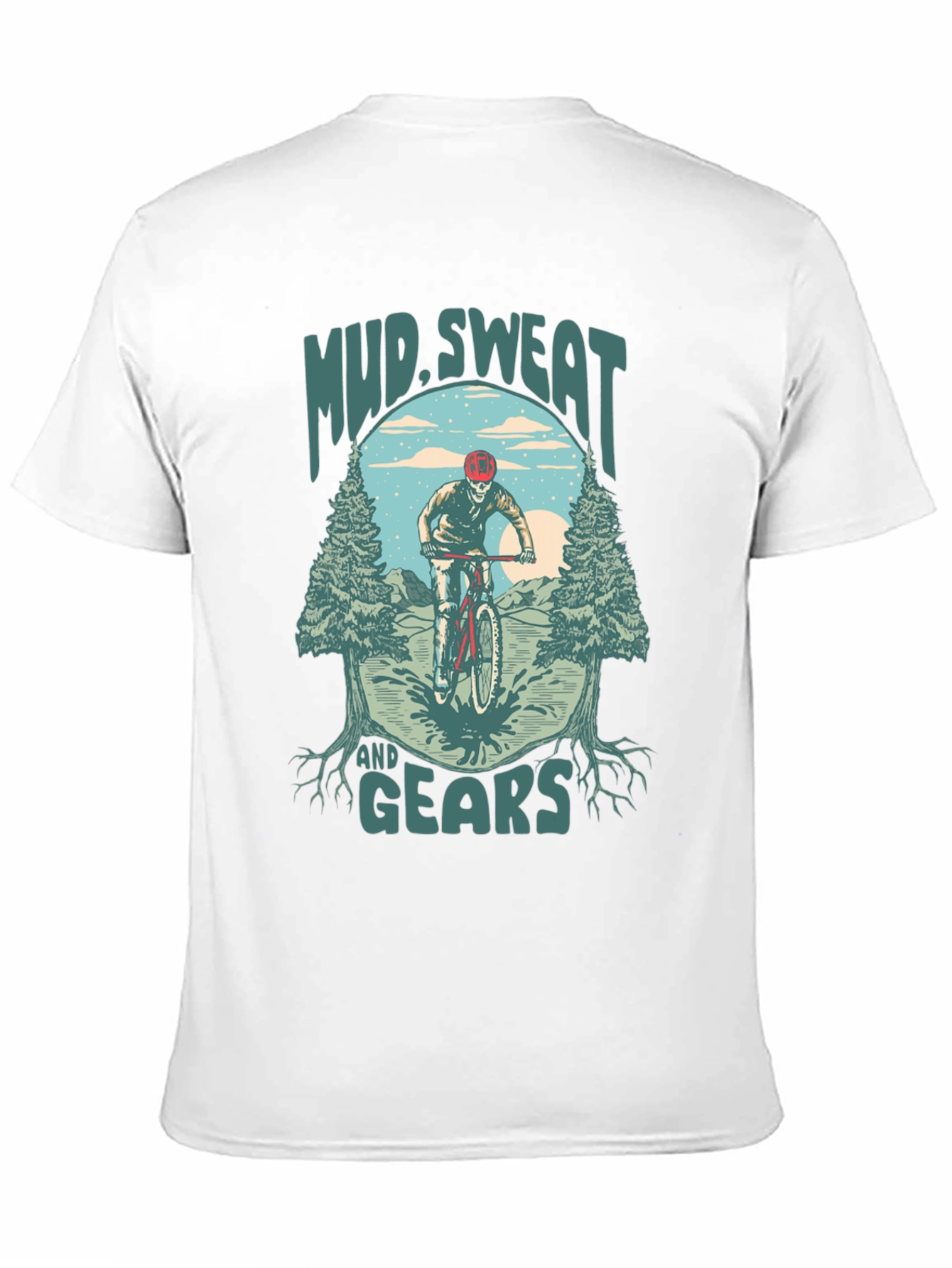 Black Mud Sweat and Gears Mountain Bike Graphic T-Shirt view 11