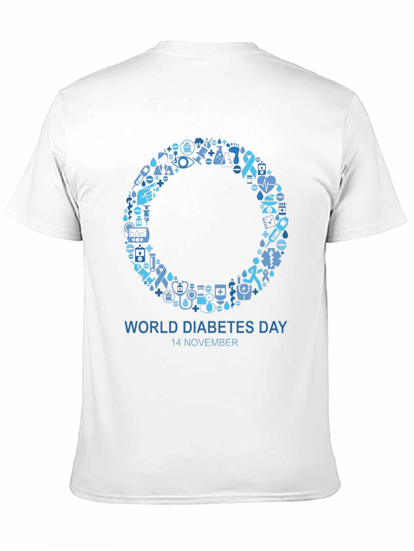 Black World Diabetes Day Awareness T-Shirt view 11