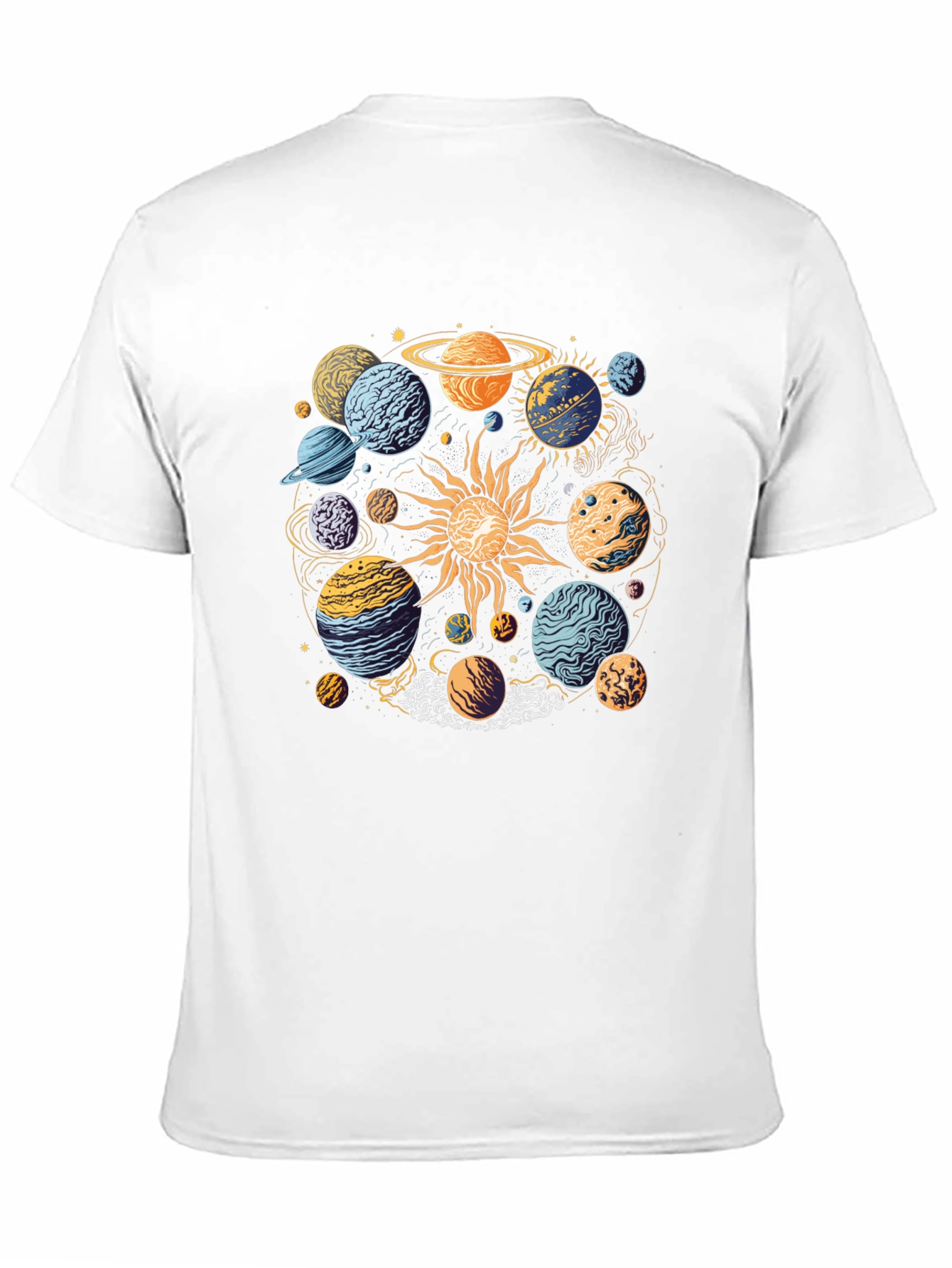 Black Planetary System Graphic T-Shirt - Black Cotton Tee view 11