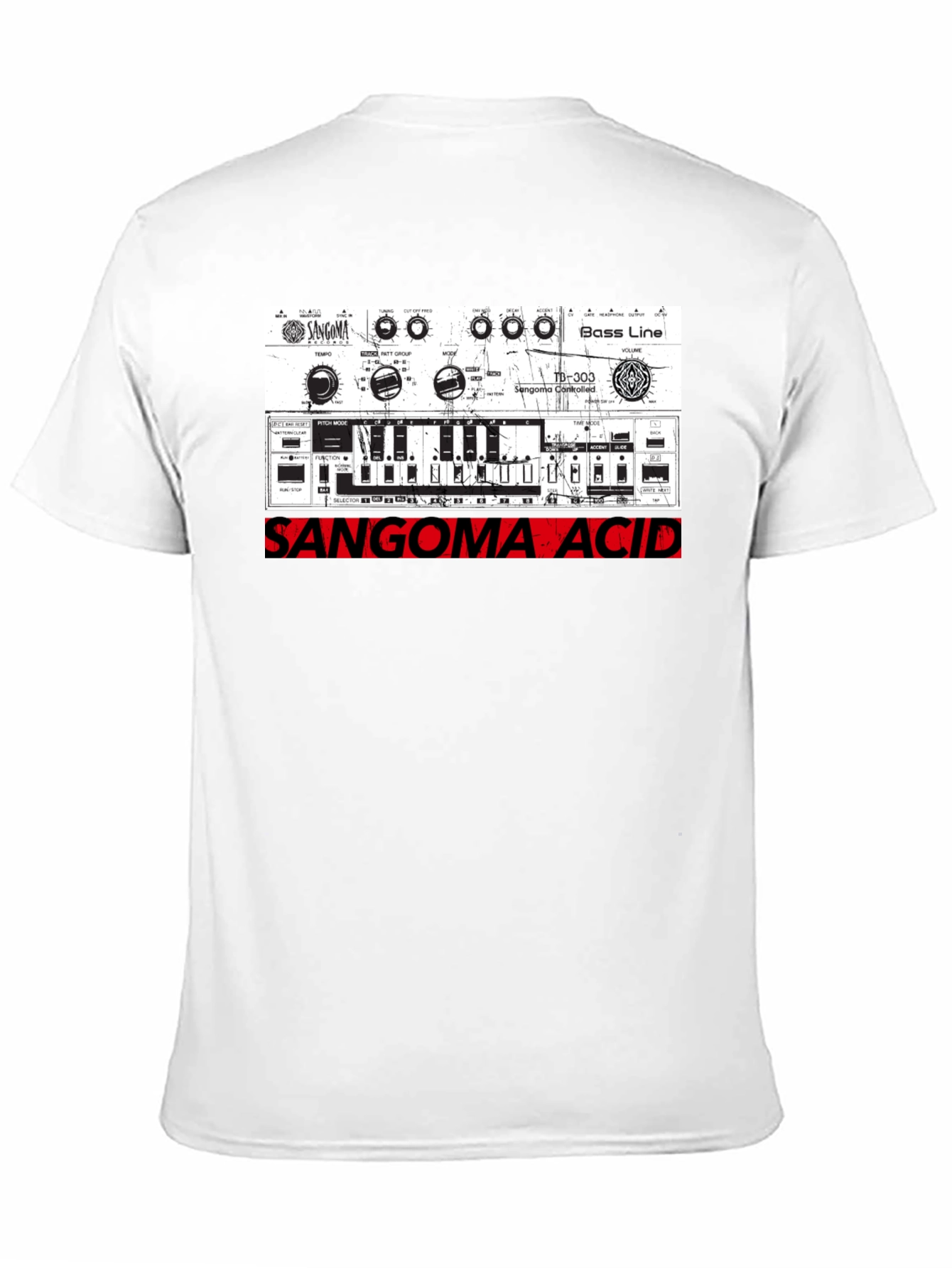 Black Sangoma Acid Music Synth Graphic Tee view 11