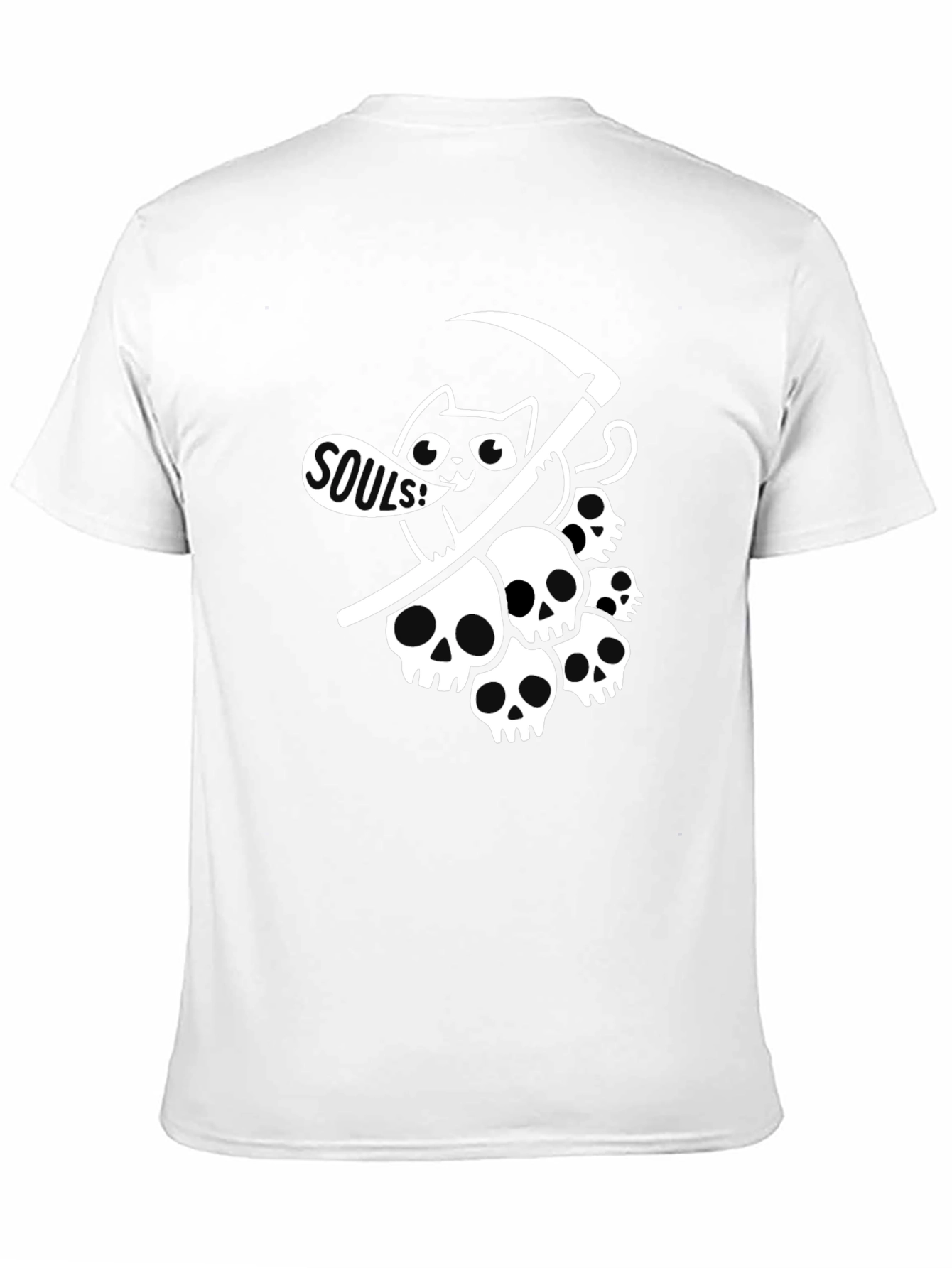 Black Grim Reaper Cat Graphic Tee - Deathly Cute! view 11