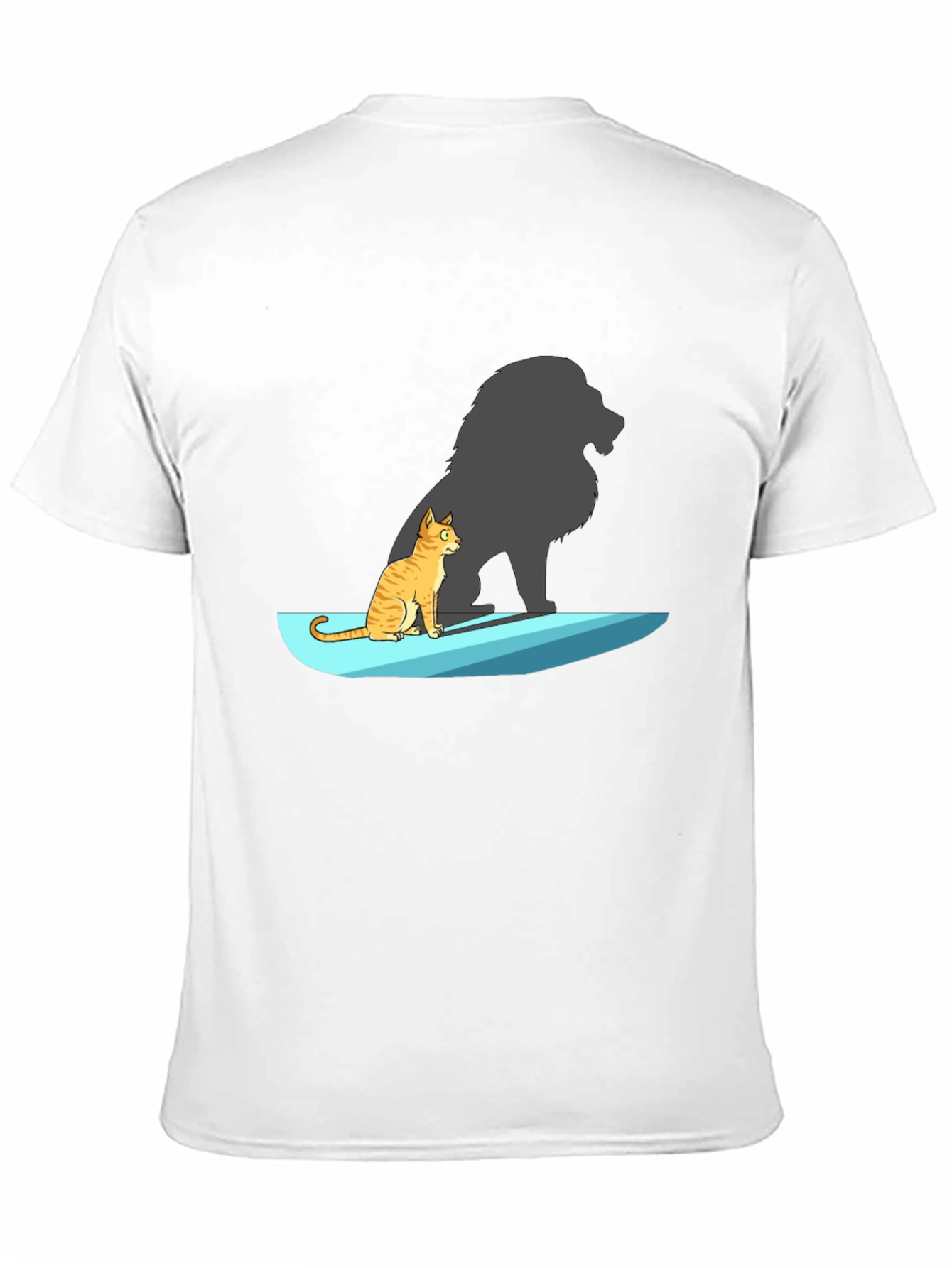 Black Cat with Lion Shadow T-Shirt - Unique Graphic Tee view 11