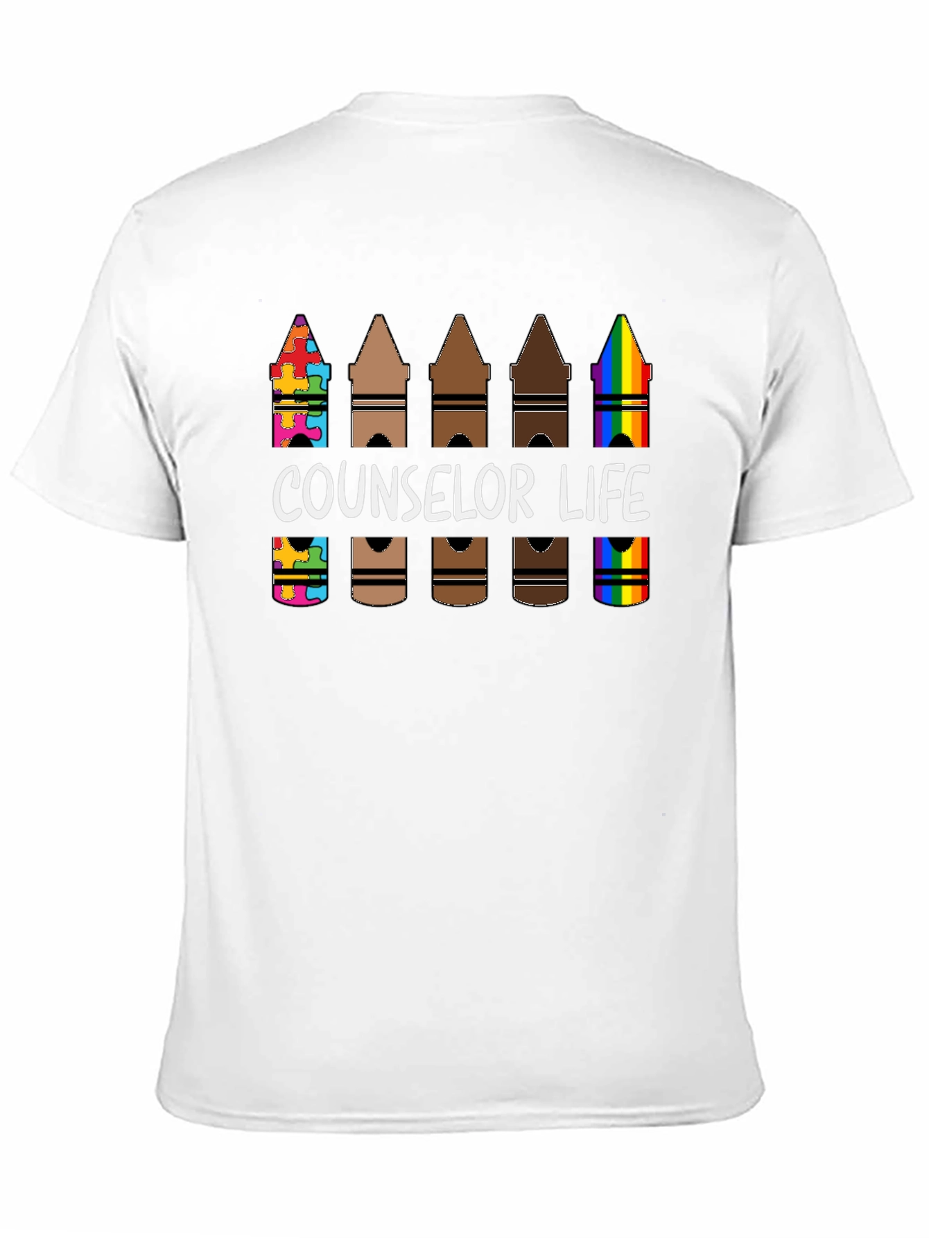 Black Counselor Life Crayon T-Shirt view 11