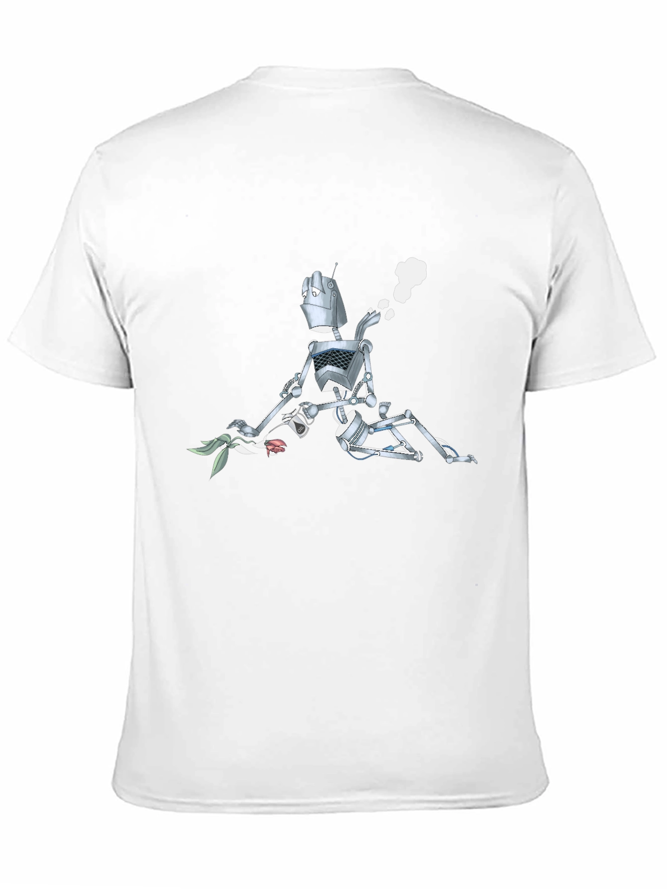 Black Robot with Flowers Graphic T-Shirt - Black view 11
