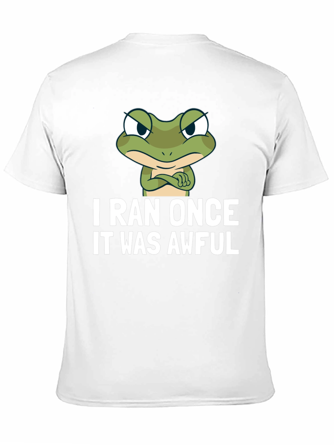 Black Funny Frog Graphic T-Shirt - "I Ran Once It Was Awful" view 11