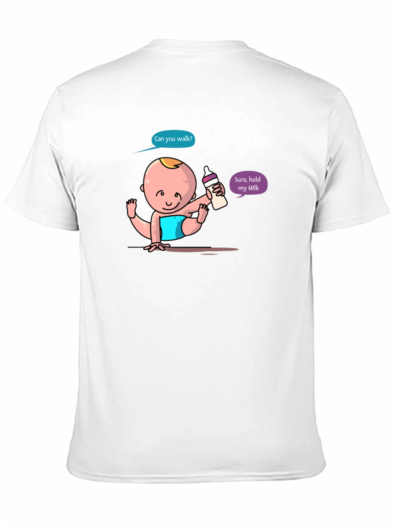 Black Funny Baby Cartoon Print Black T-Shirt view 11