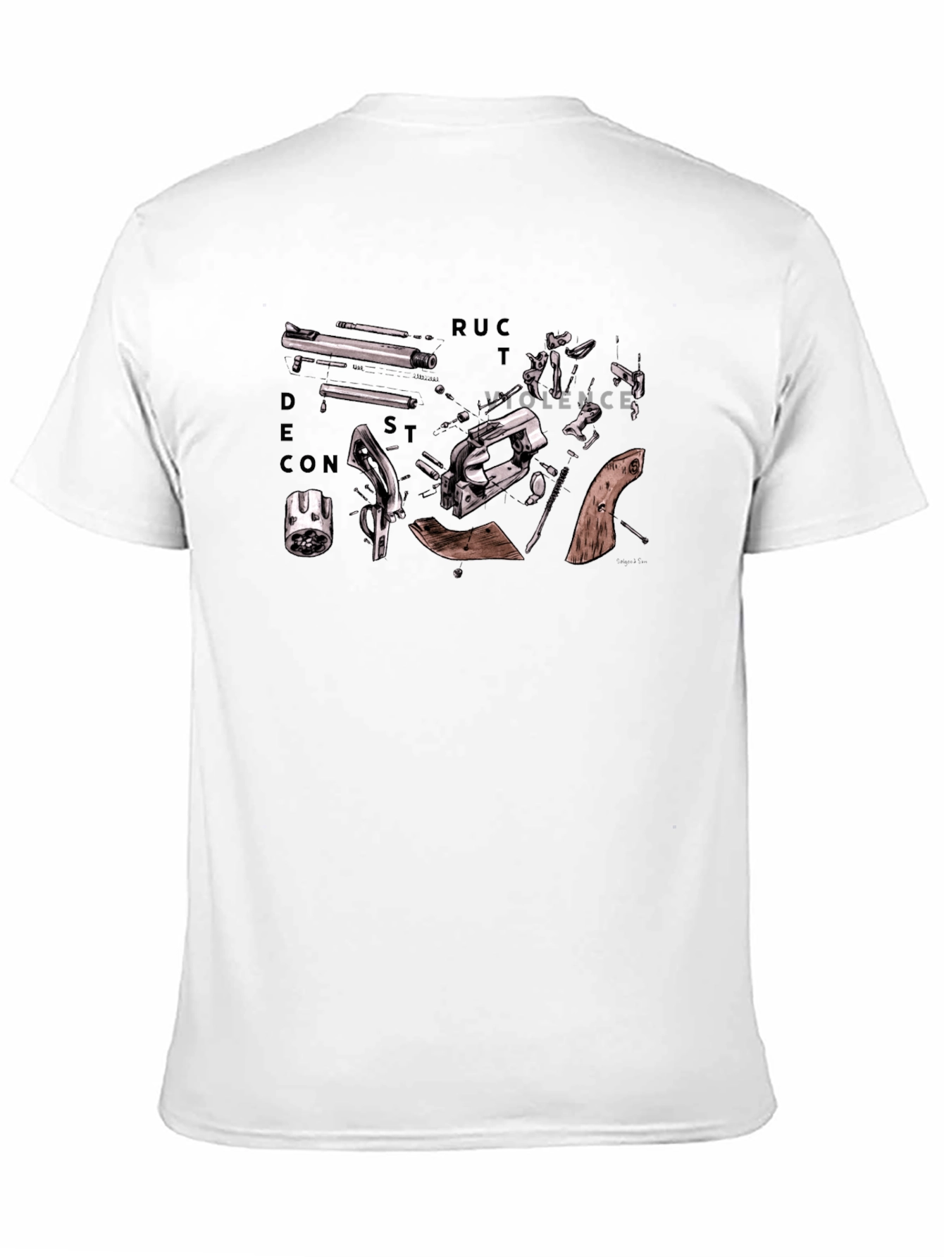 Black Deconstruct Violence Graphic T-Shirt view 11