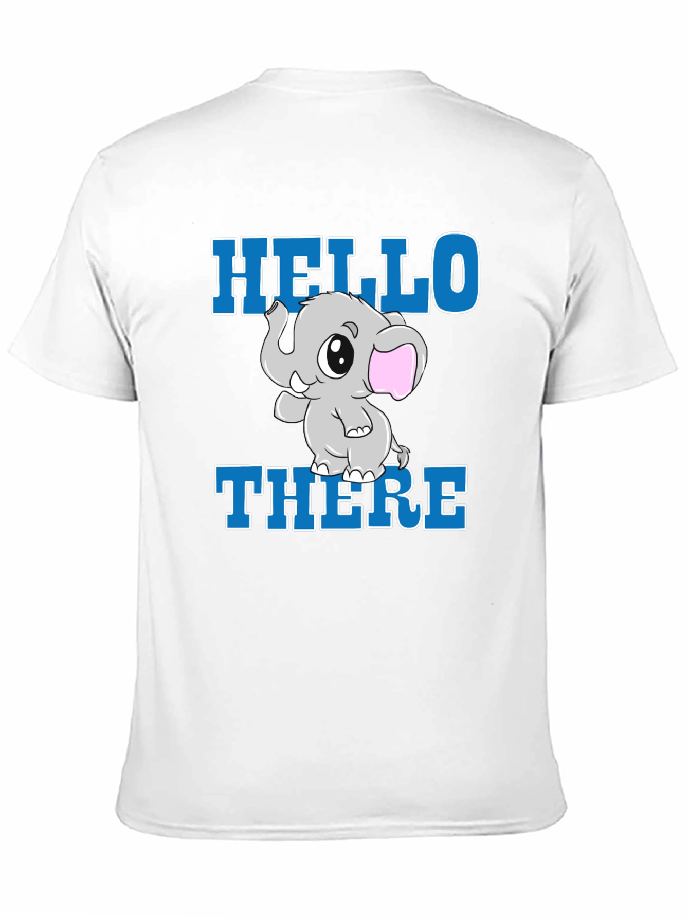 Black Cute Elephant Graphic T-Shirt - Hello There! view 11