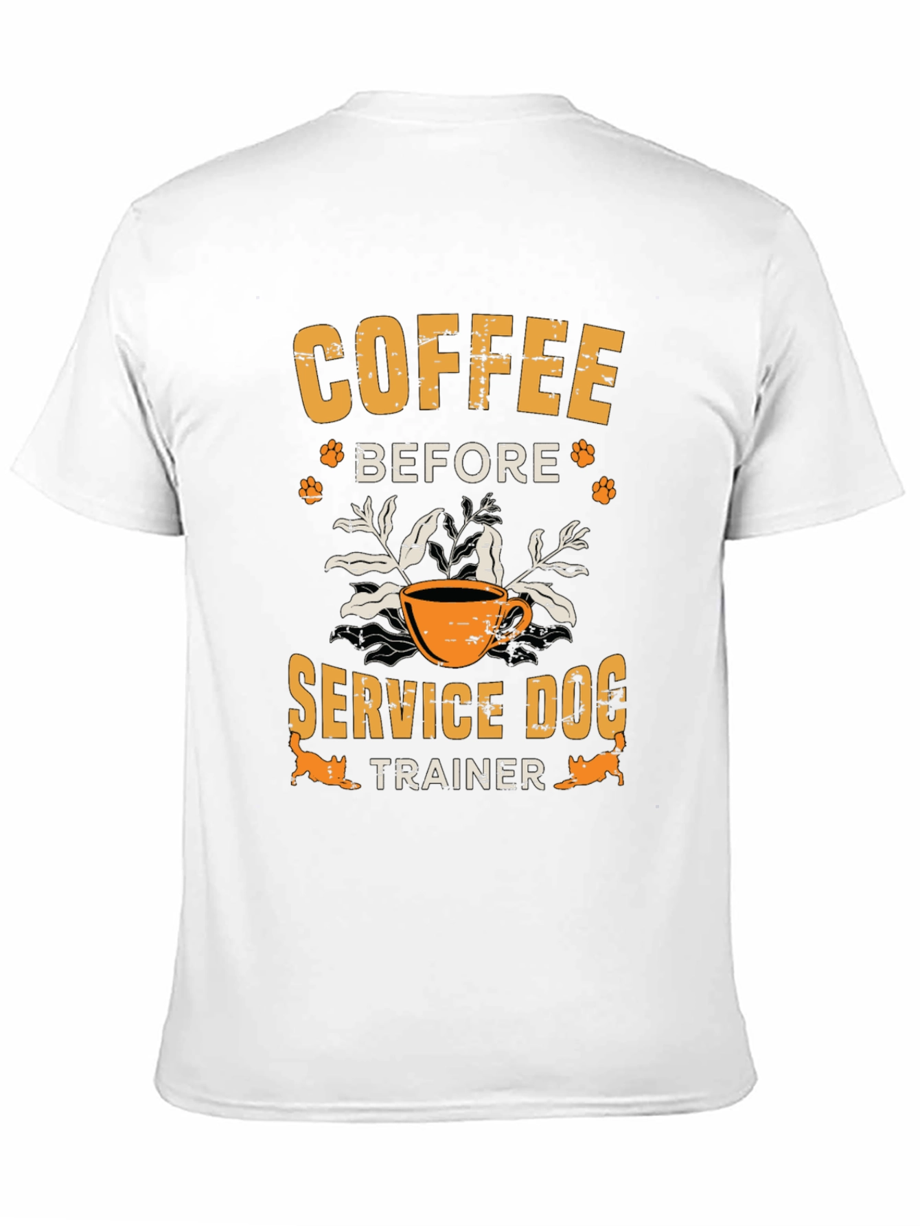 Black Coffee Before Service Dog Trainer T-Shirt view 11