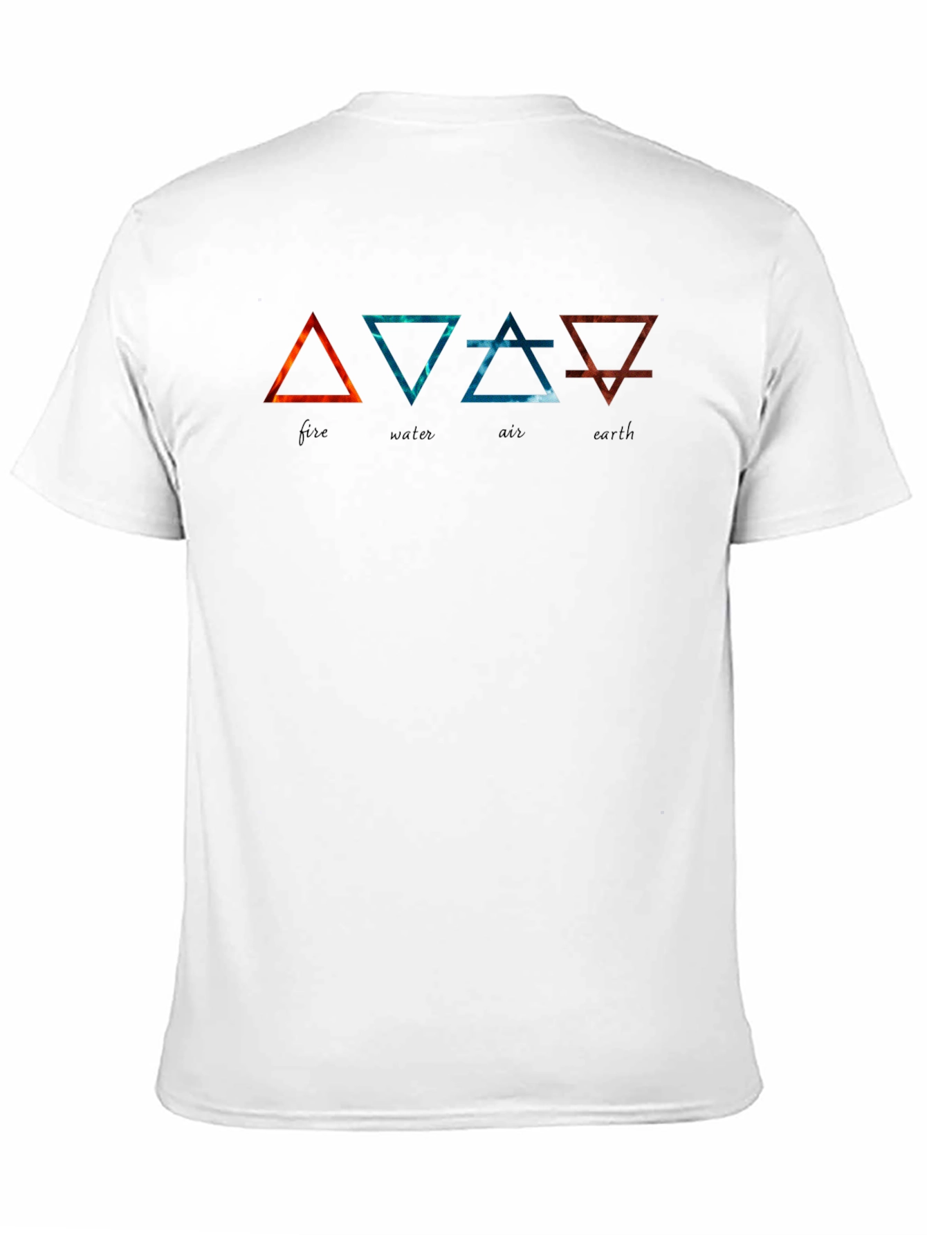 Black Elemental Symbol T-Shirt - Fire, Water, Air, Earth Graphic Tee view 11