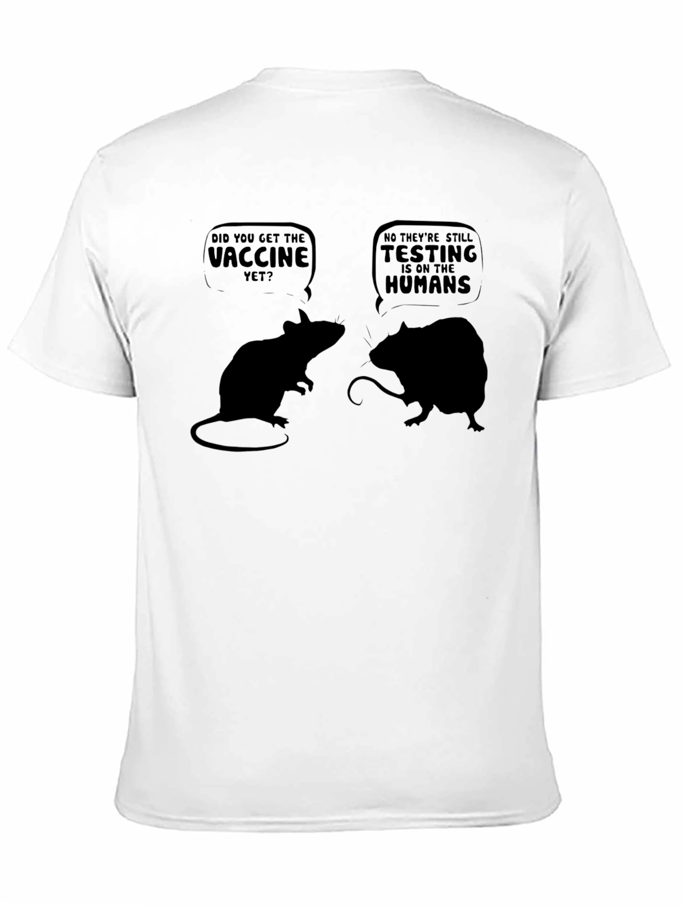 Black Funny Mice Vaccine T-Shirt view 11