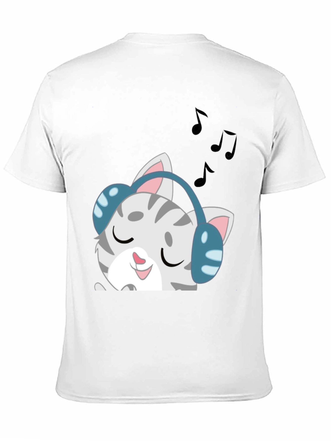 Black Cool Cat Headphones Graphic Tee - Black view 11