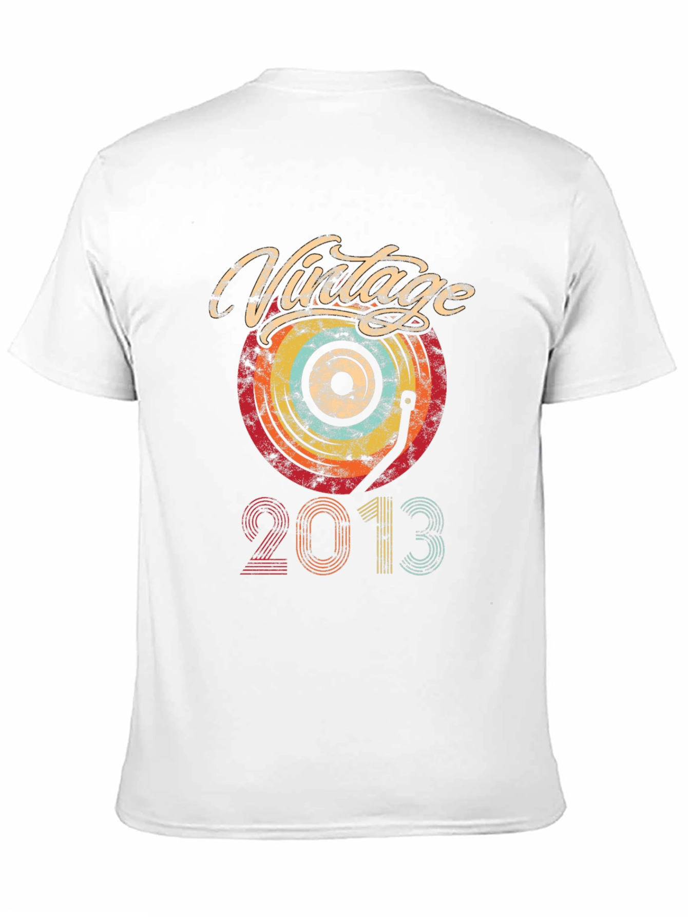 Black Vintage 2013 Record Player T-Shirt view 11