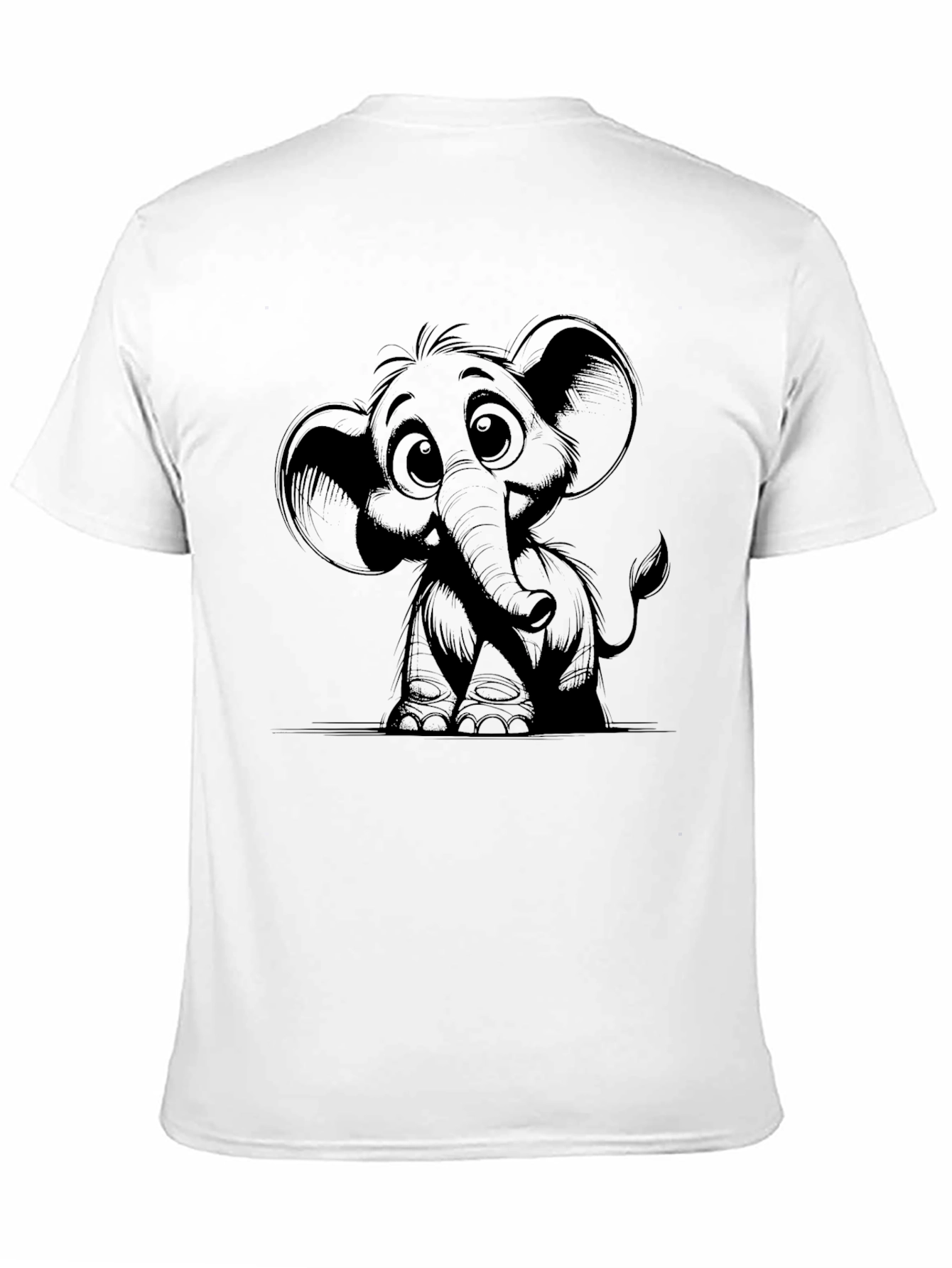 Black Cute Elephant Graphic Black T-Shirt view 11