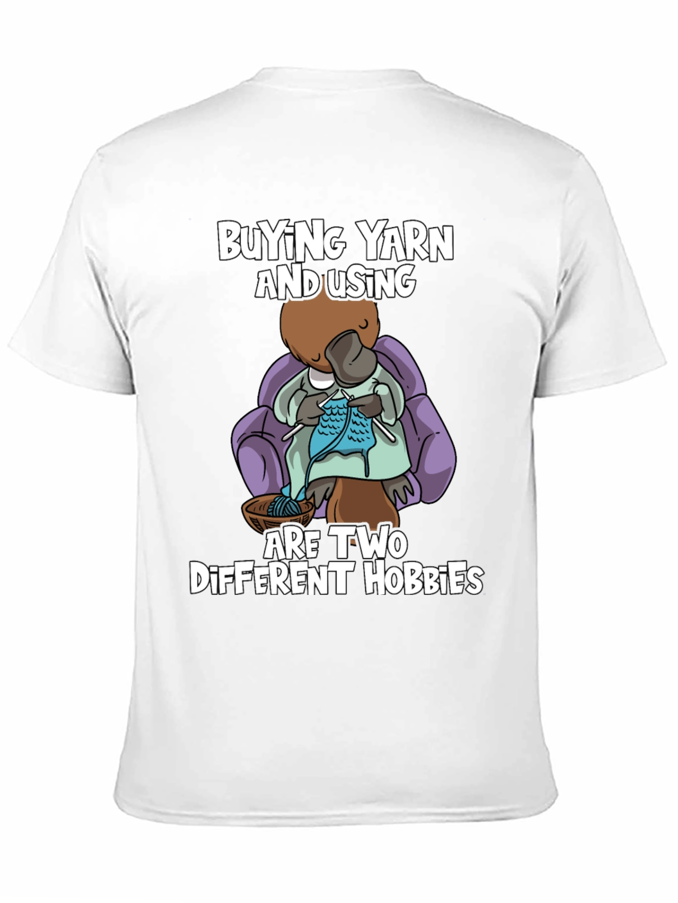 Black Funny Knitting Hobby T-Shirt view 11