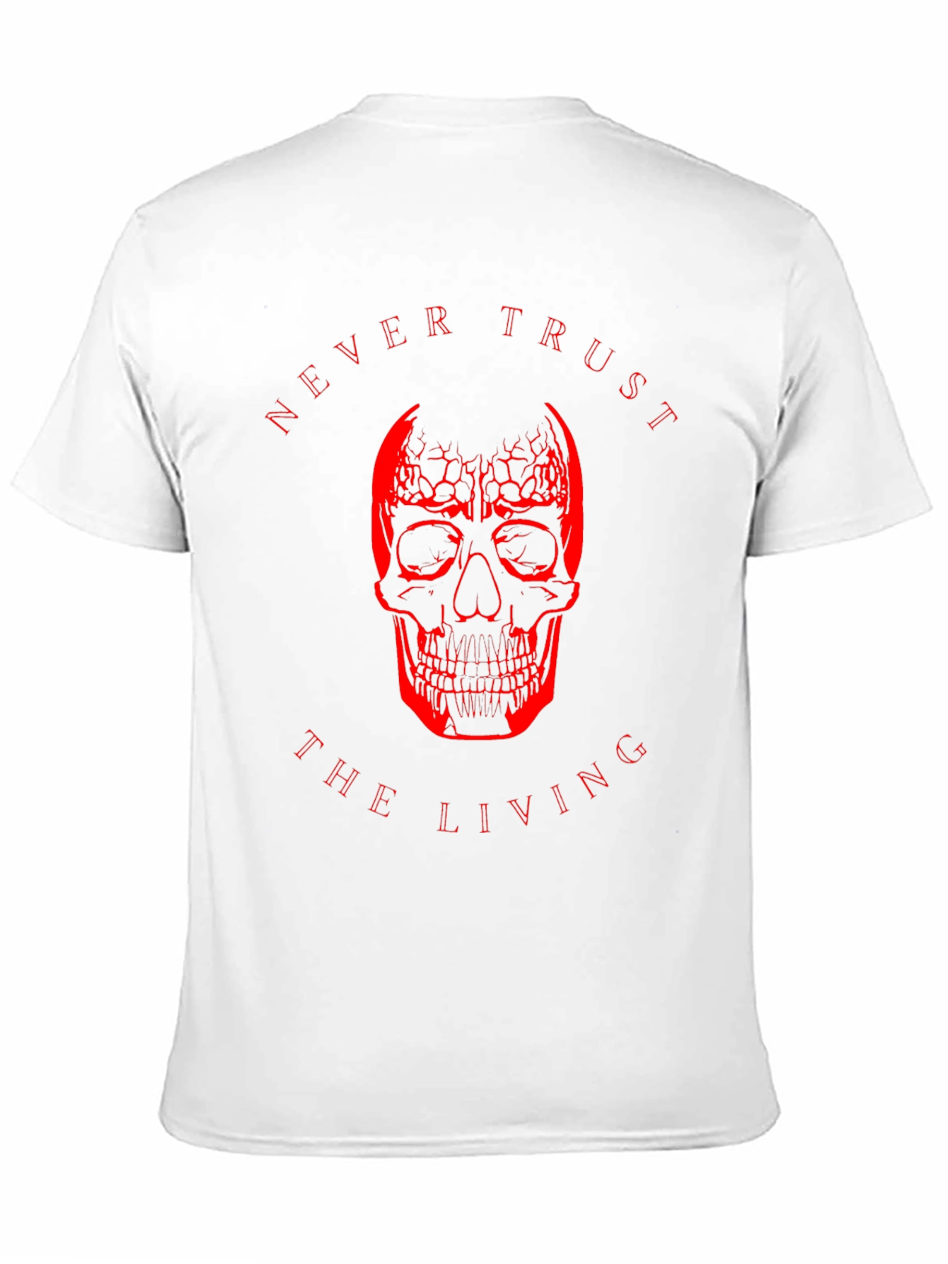 Black Edgy Skull Graphic Tee - Never Trust the Living T-Shirt view 11