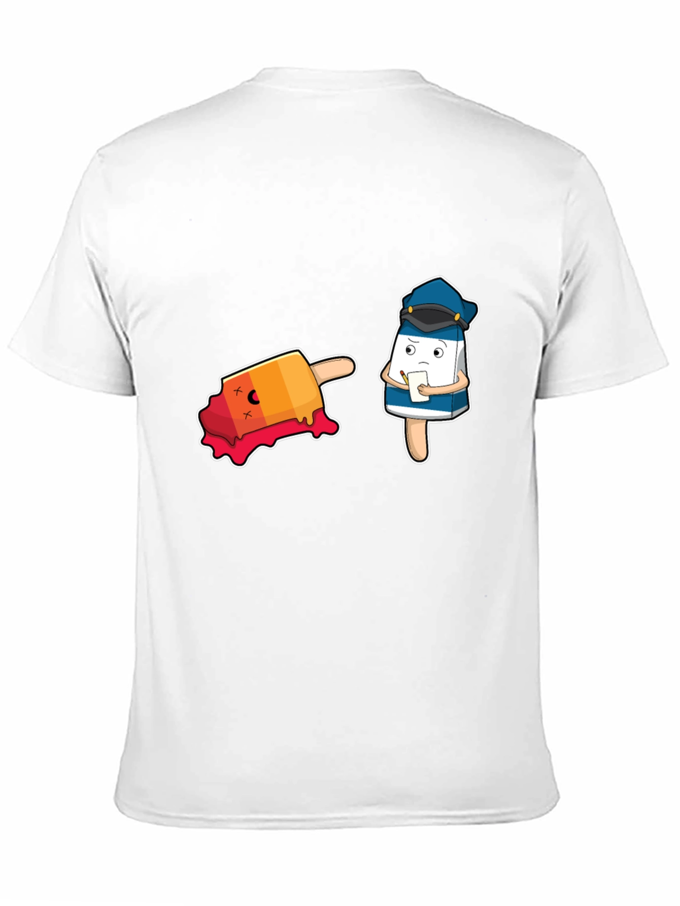 Black Funny Cartoon Ice Cream Police T-Shirt view 11