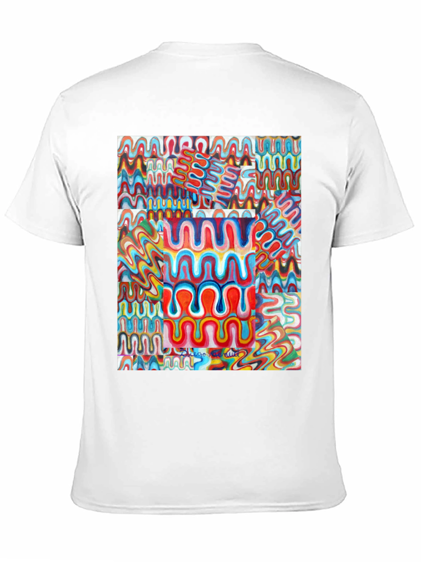 Black Retro Wave Art Black T-Shirt view 11