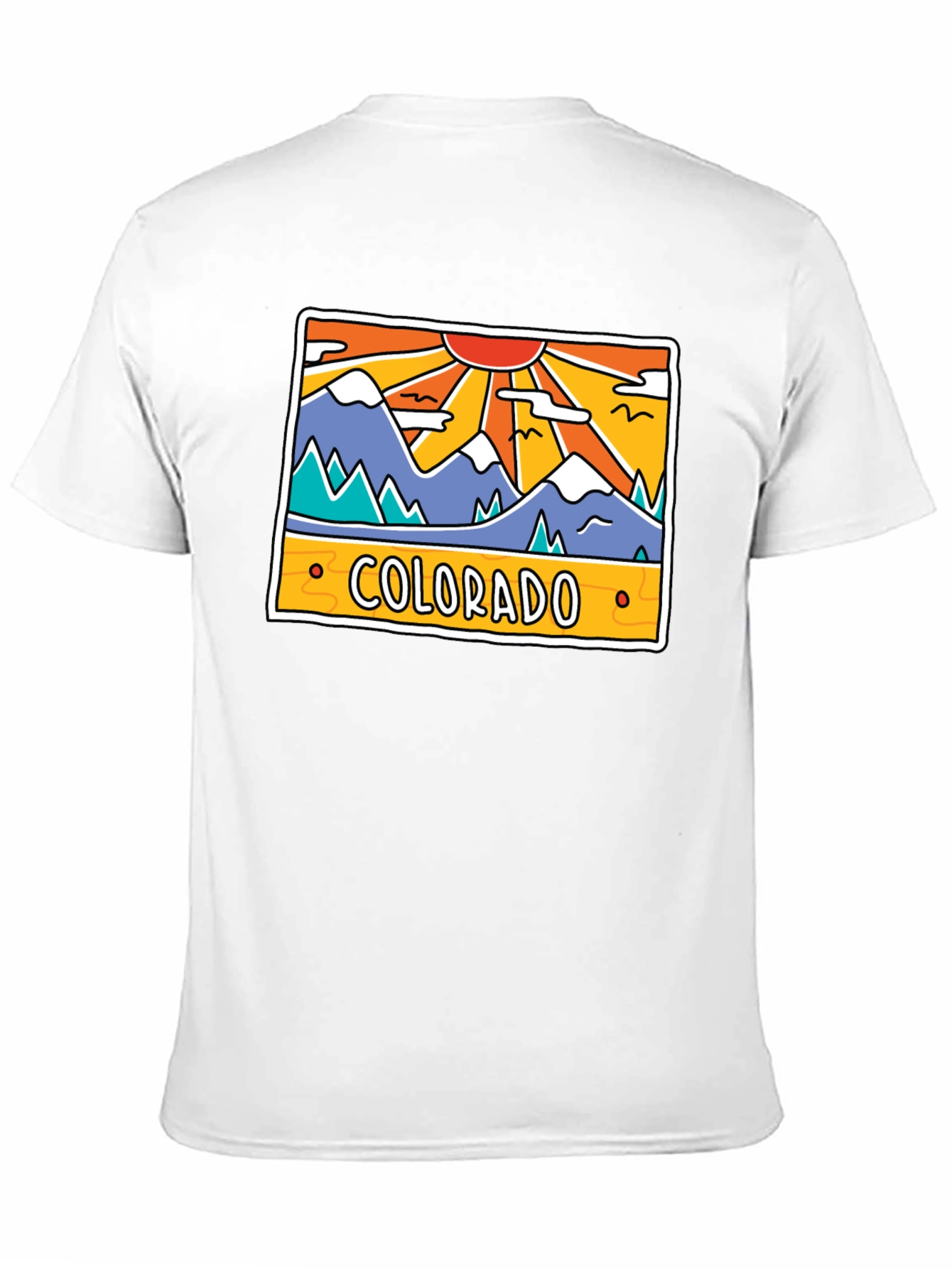 Black Colorado Mountain Graphic T-Shirt - Retro Style view 11