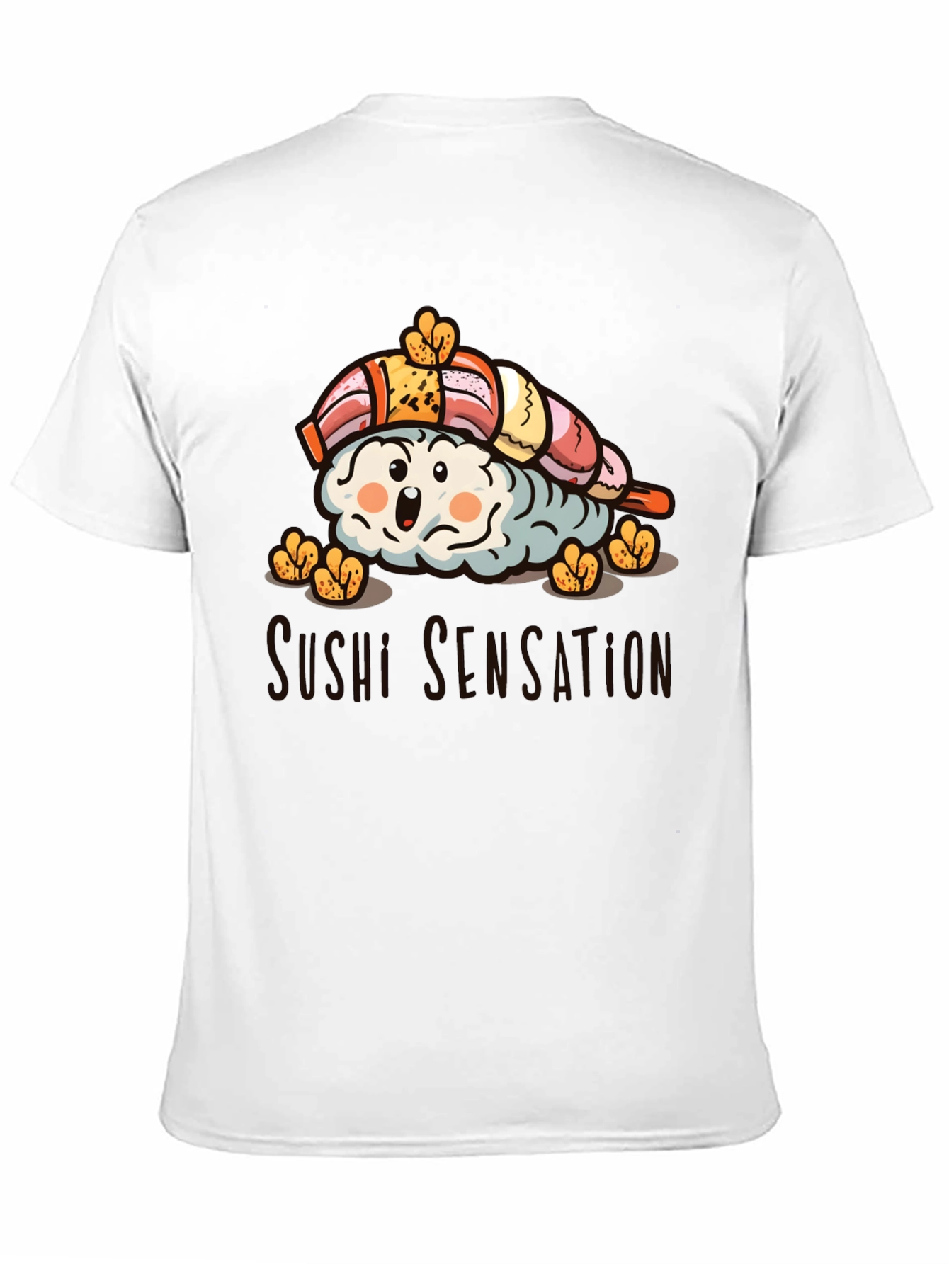Black Sushi Sensation Graphic Tee - Black Cotton T-Shirt view 11