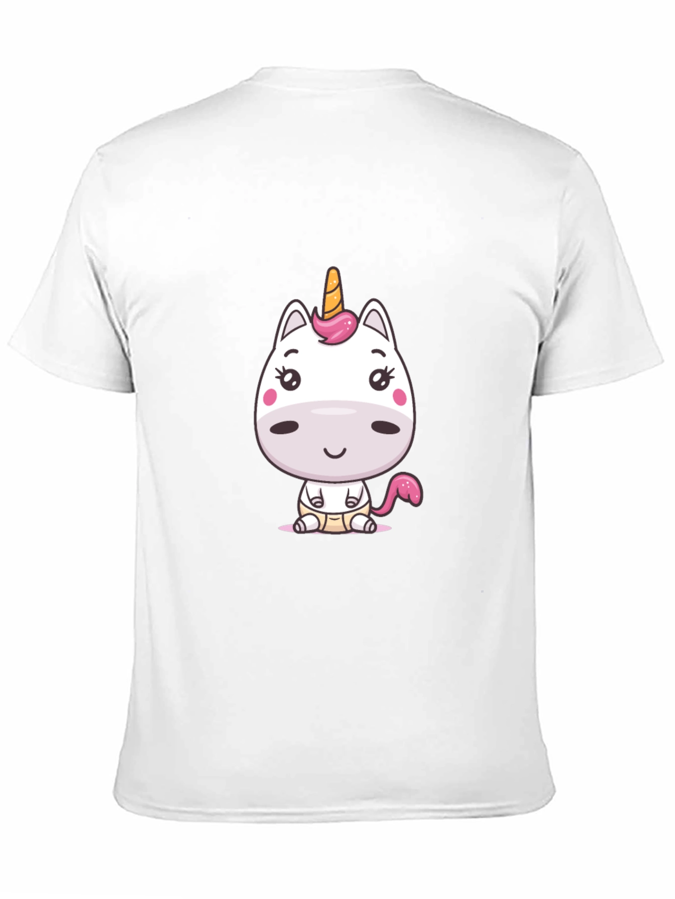 Black Cute Cartoon Unicorn Graphic Tee - Black Cotton Blend view 11