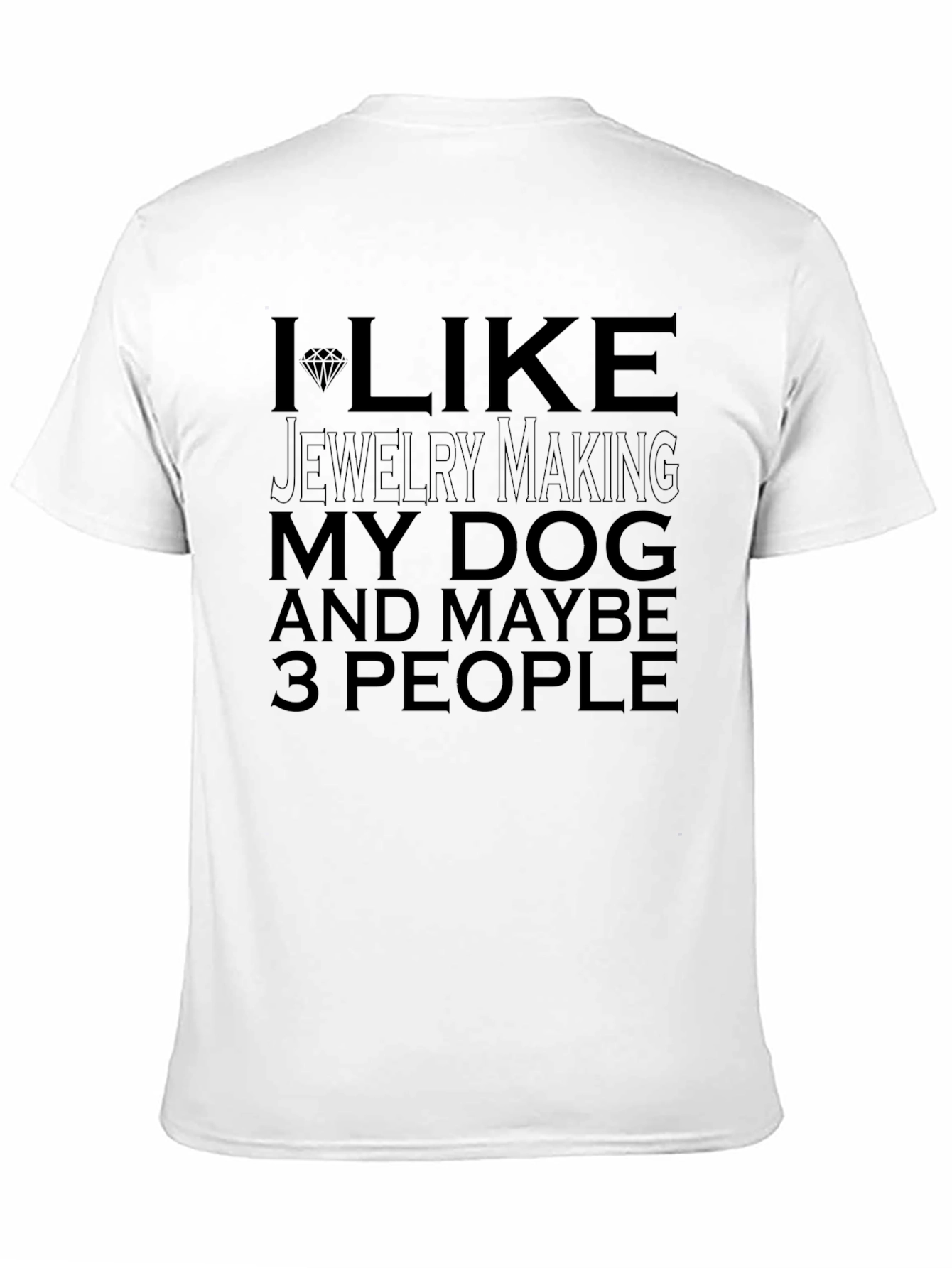 Black Jewelry Making, Dog & 3 People T-Shirt view 11