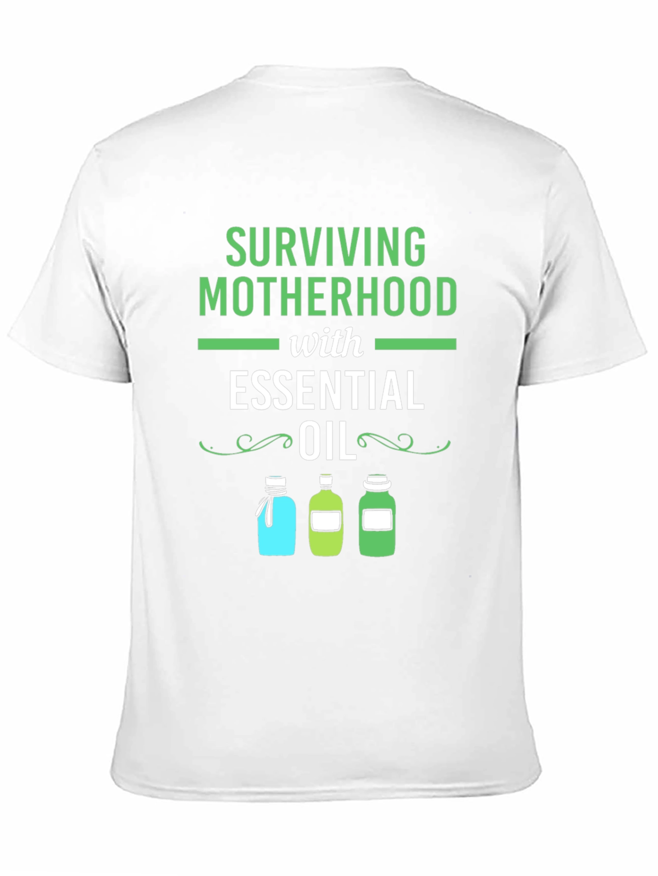 Black Surviving Motherhood Essential Oil T-Shirt view 11