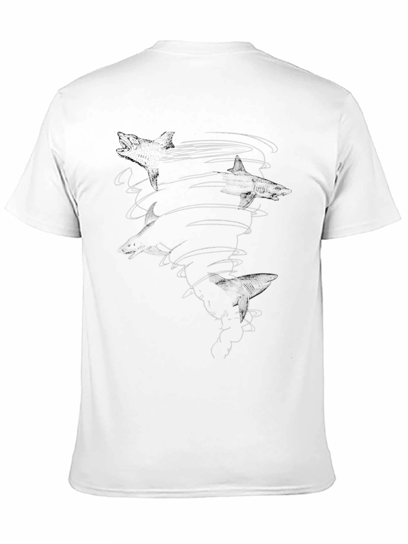 Black Sharknado Black Graphic Tee - Men's Cotton T-Shirt view 11