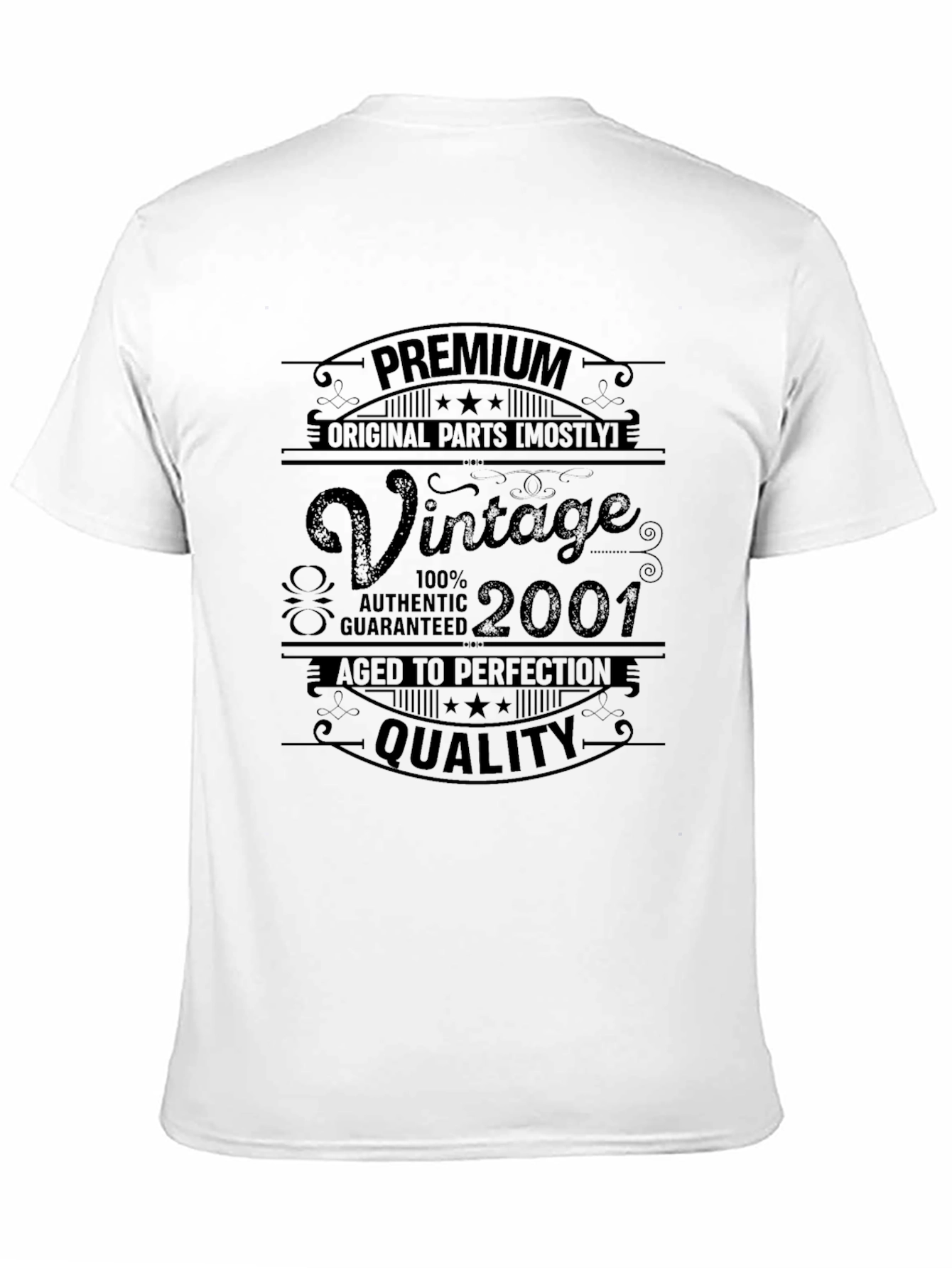 Black Vintage 2001 Premium Quality T-Shirt view 11