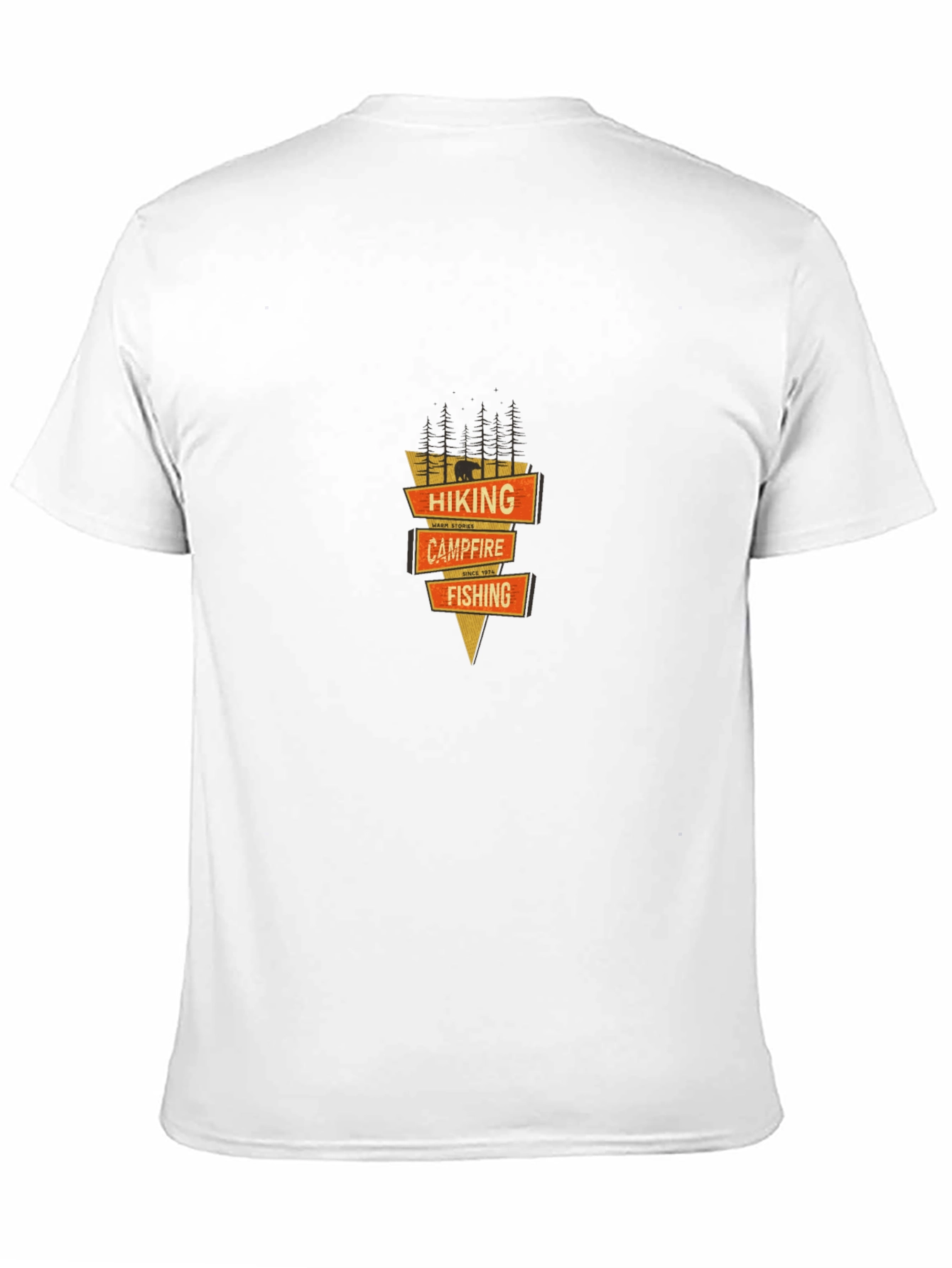Black Hiking Campfire Fishing Graphic Tee - Black view 11