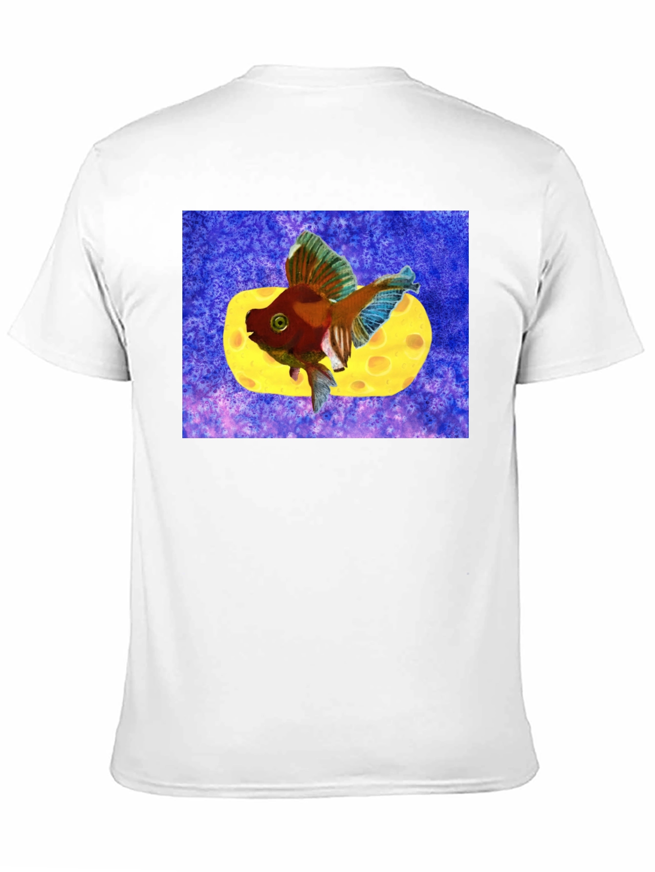 Black Goldfish Cheese Design T-Shirt view 11