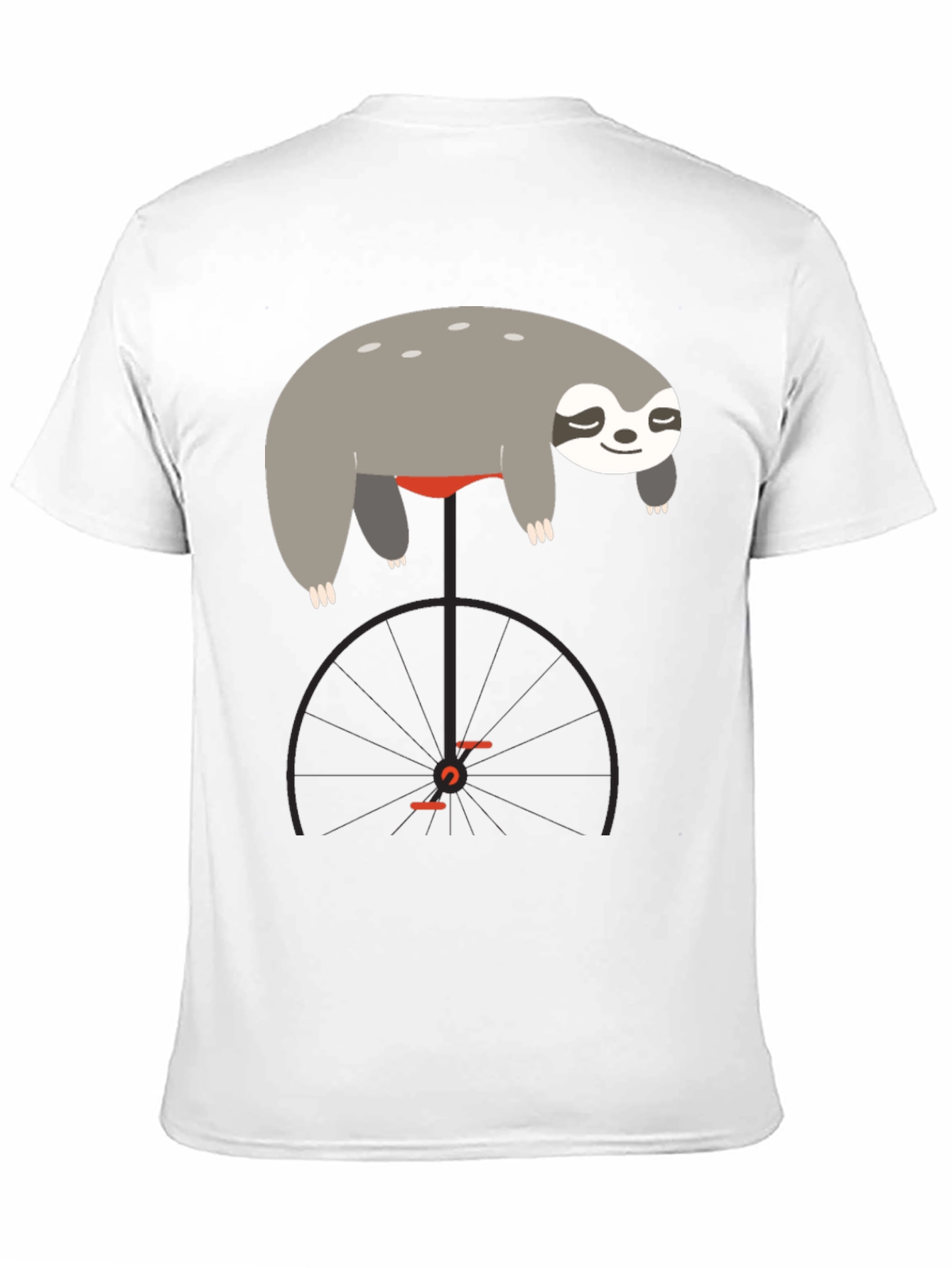 Black Sloth on Unicycle Graphic T-Shirt view 11