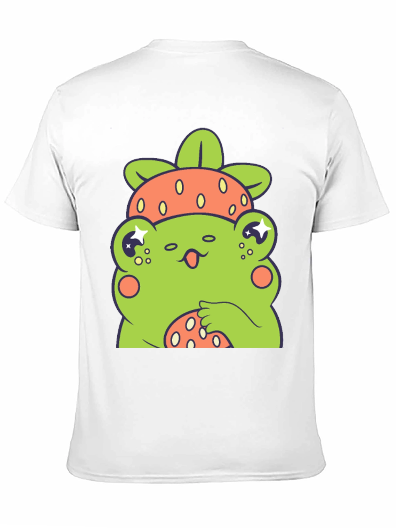 Black Frog Strawberry T-Shirt - Cute Cartoon Graphic Tee view 11