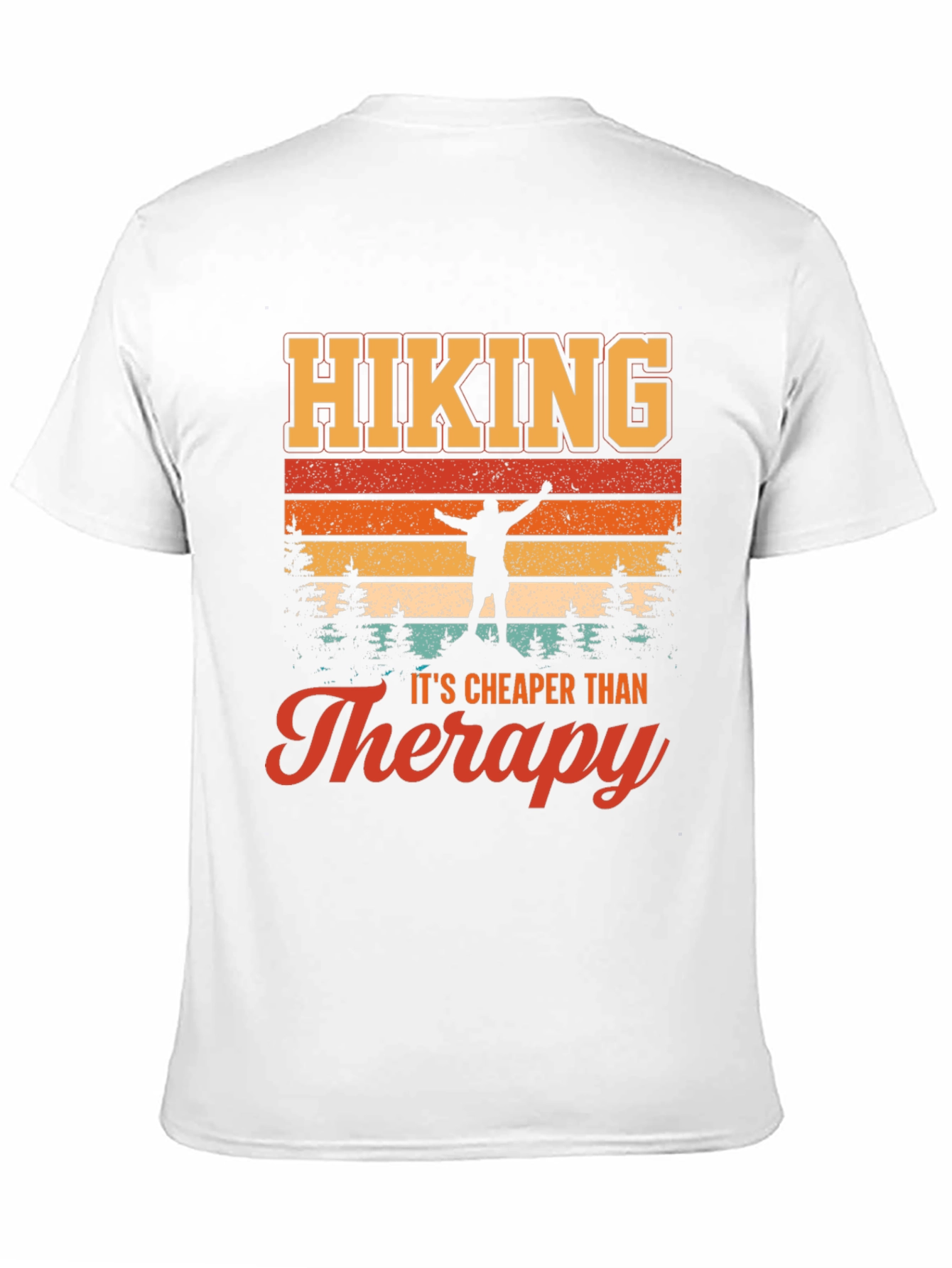 Black Hiking is Cheaper Than Therapy T-Shirt - Adventure Graphic Tee view 11